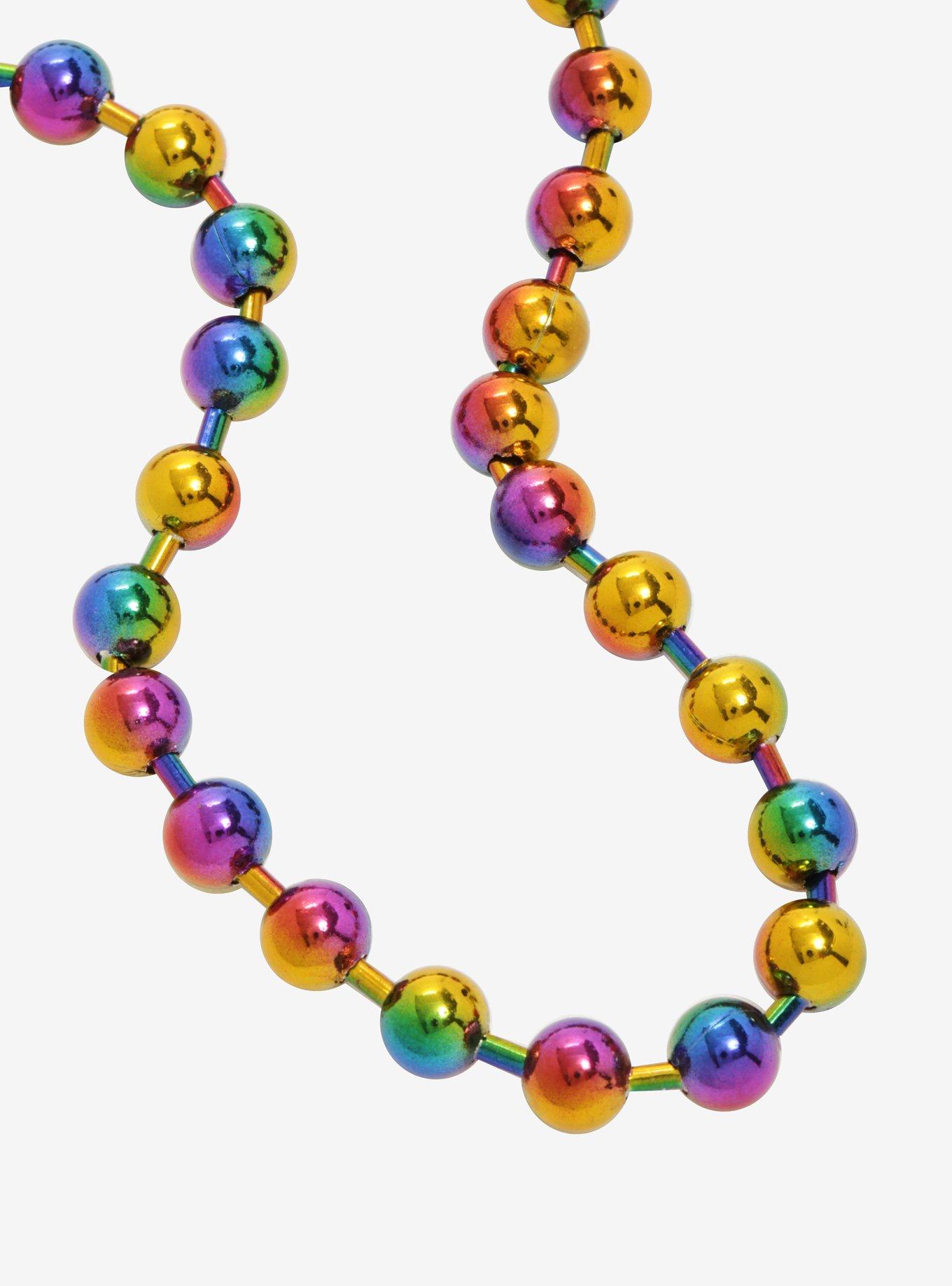 Blackheart Rainbow Shot Bead Necklace, , hi-res