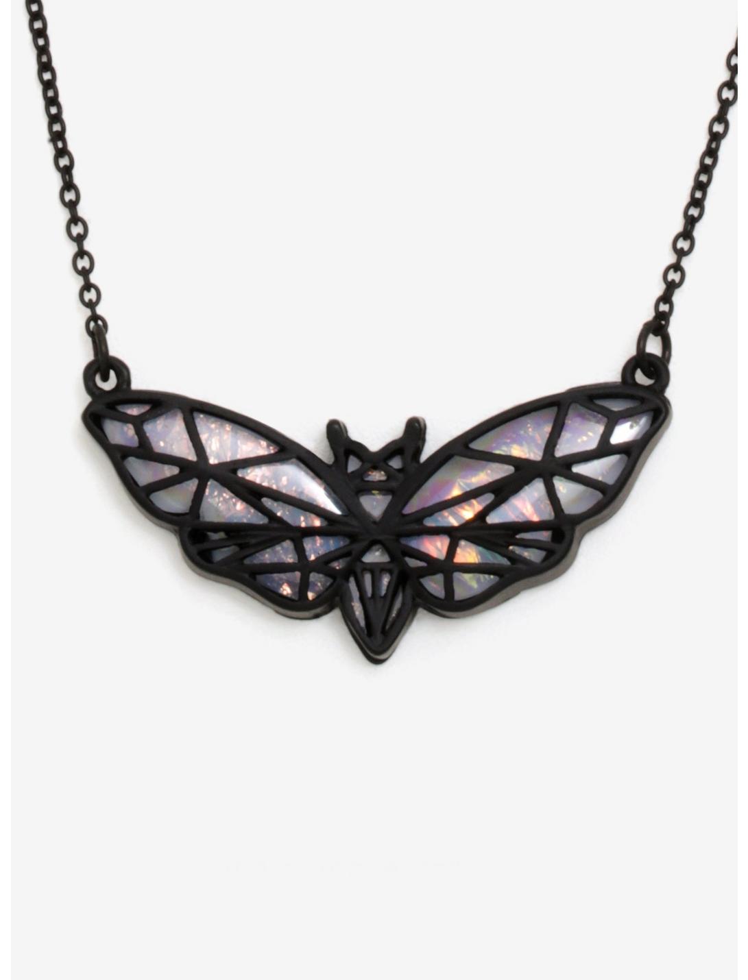 Blackheart Prism Die-Cut Moth Necklace, , hi-res