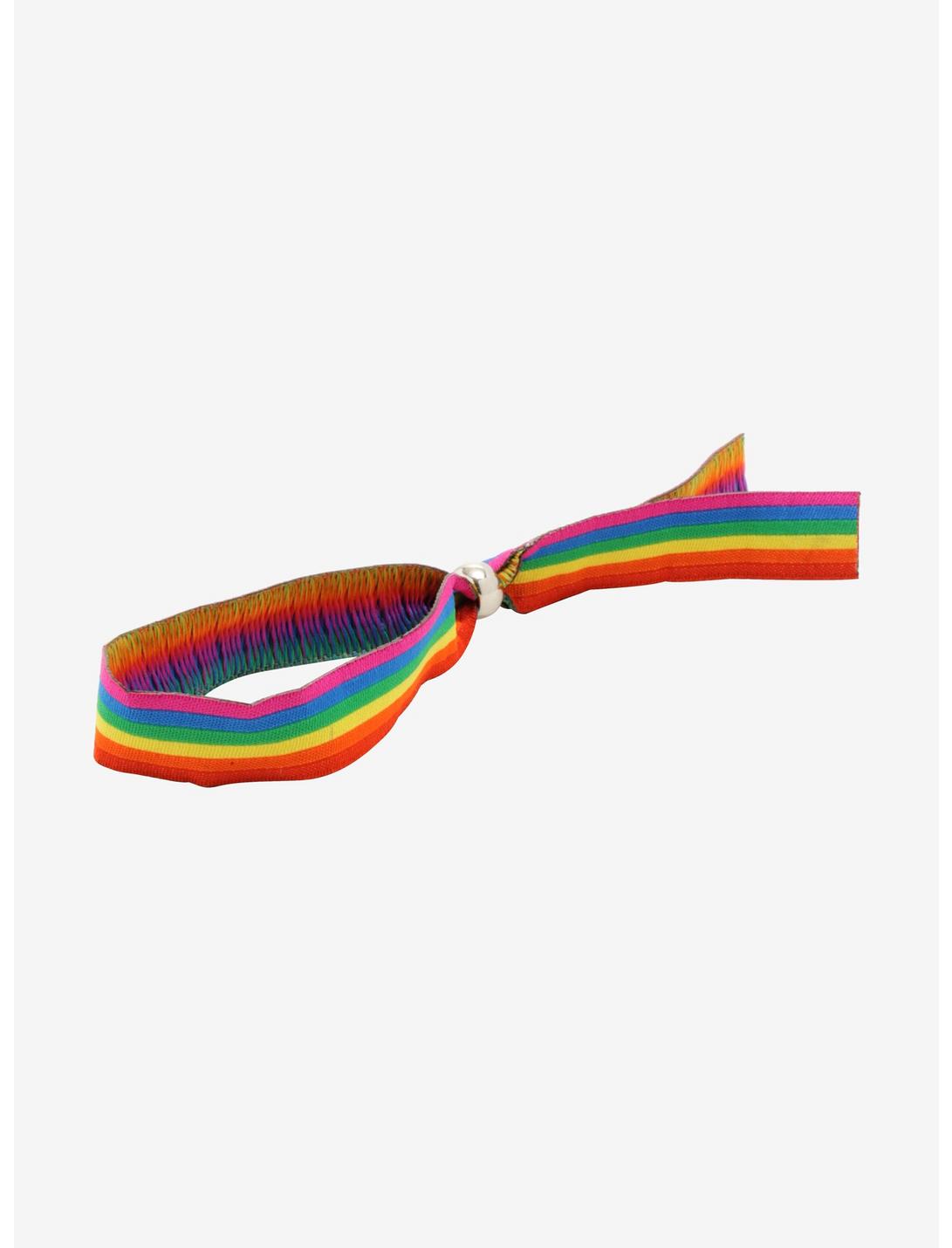 Rainbow Stripe Fabric Bracelet, , hi-res