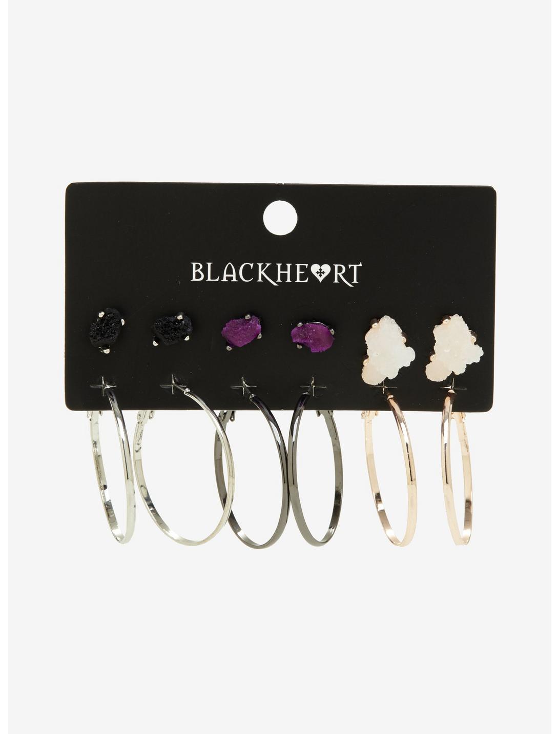 Blackheart Crystal Hoop Earring Set, , hi-res