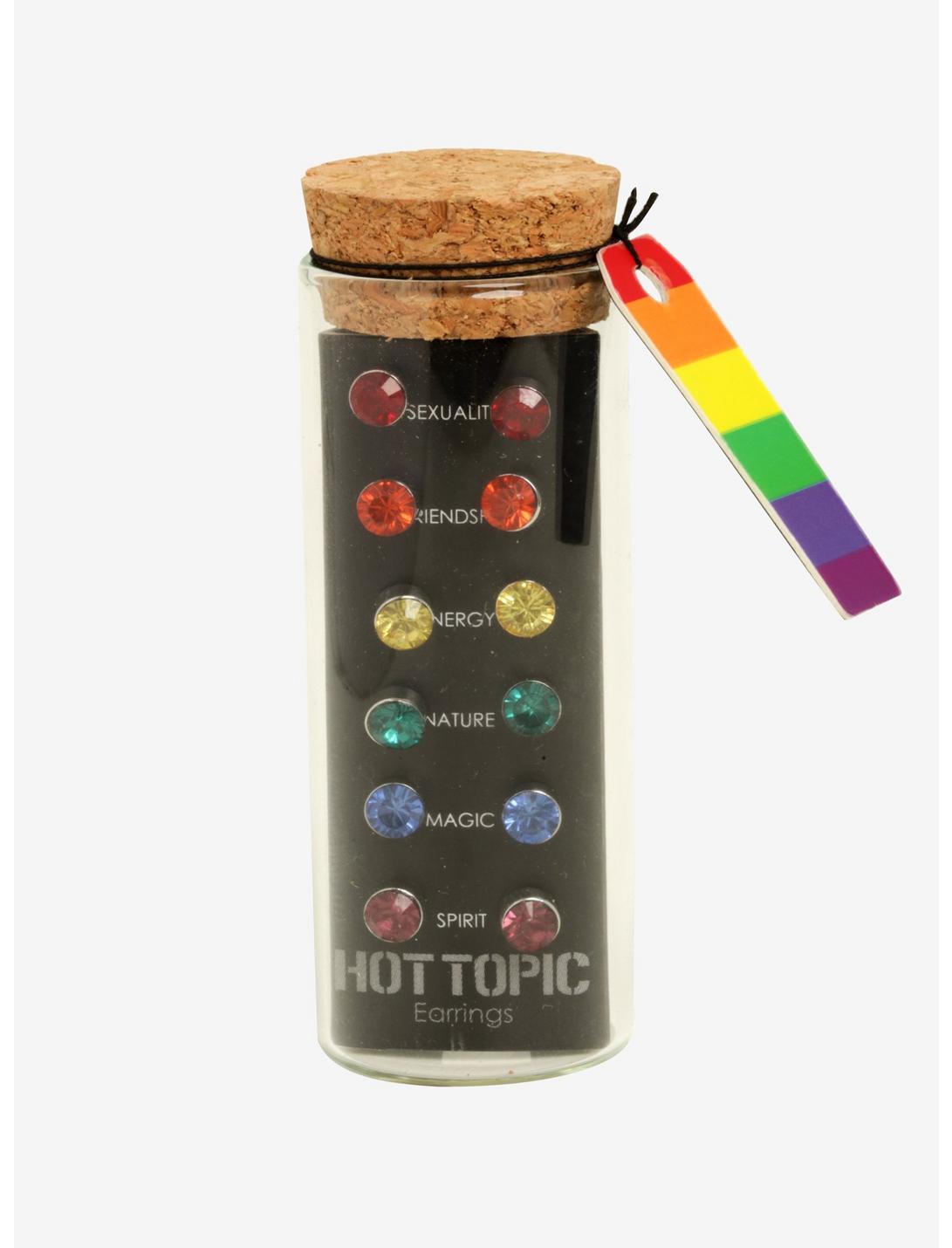 Pride Rainbow Earrings In A Bottle Set, , hi-res