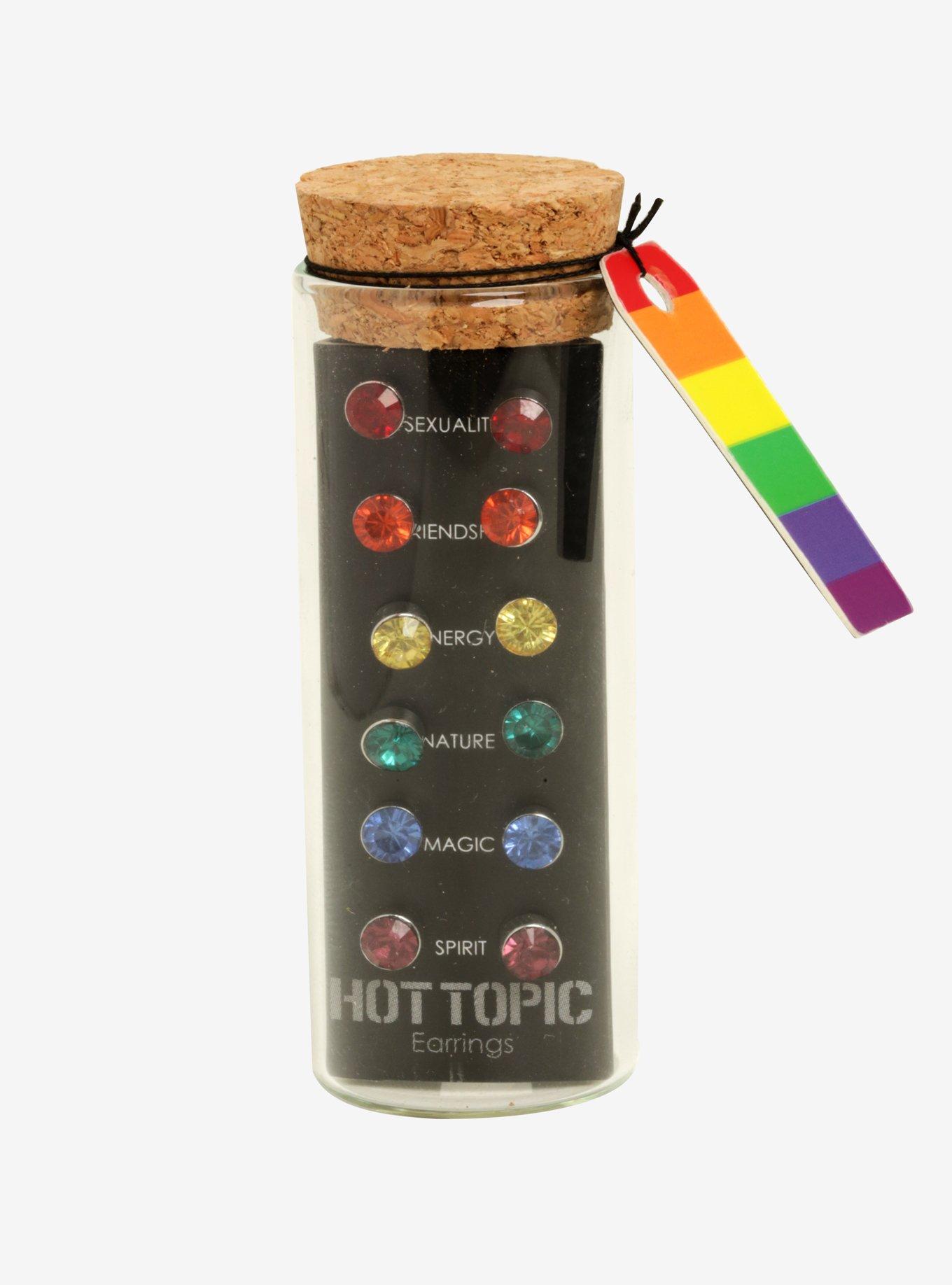 Pride Rainbow Earrings In A Bottle Set, , hi-res