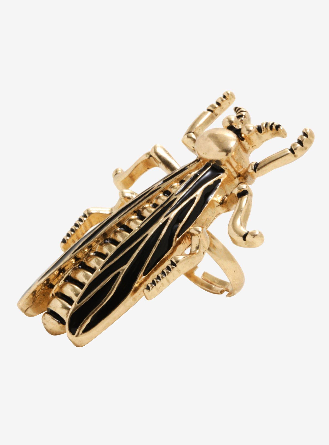 Blackheart Gold Beetle Ring, , hi-res