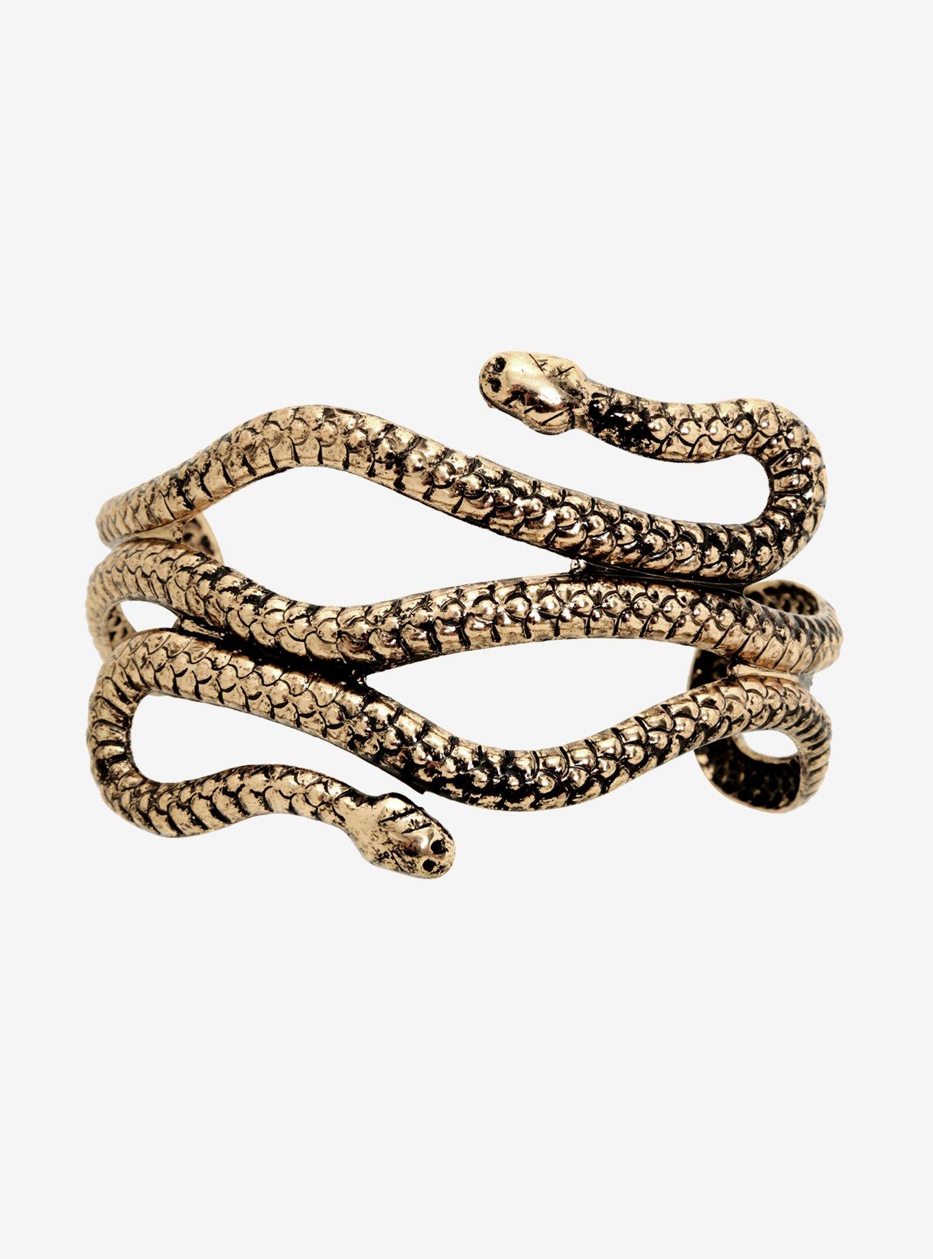 Blackheart Gold Snake Cuff Bracelet Hot Topic
