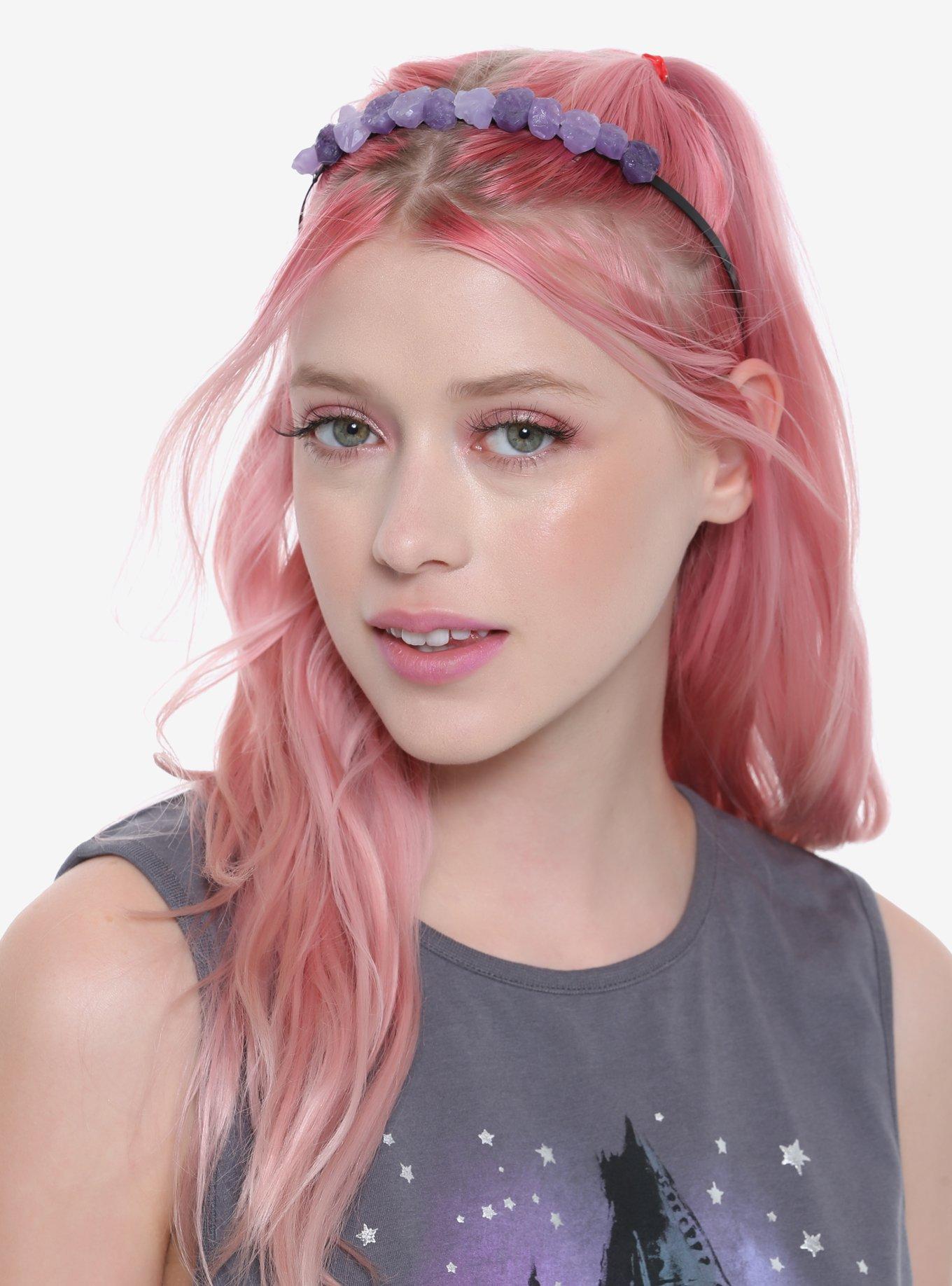 Blackheart Purple Raw Crystal Headband, , hi-res