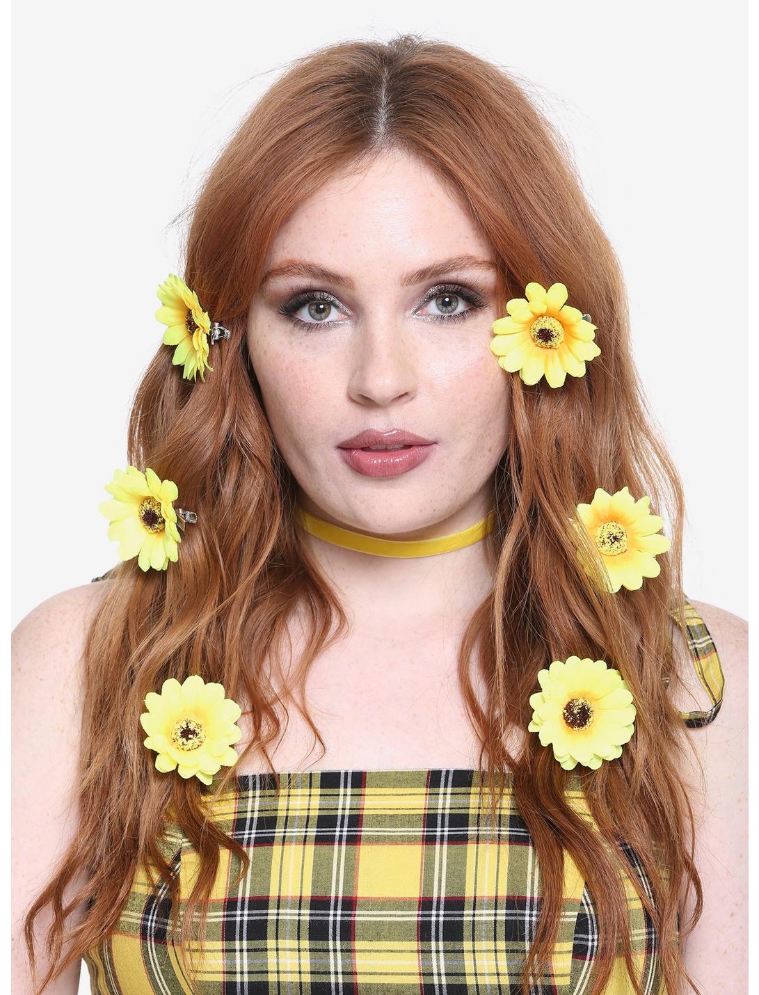 Blackheart Yellow Daisy Hair Clip Set, , hi-res
