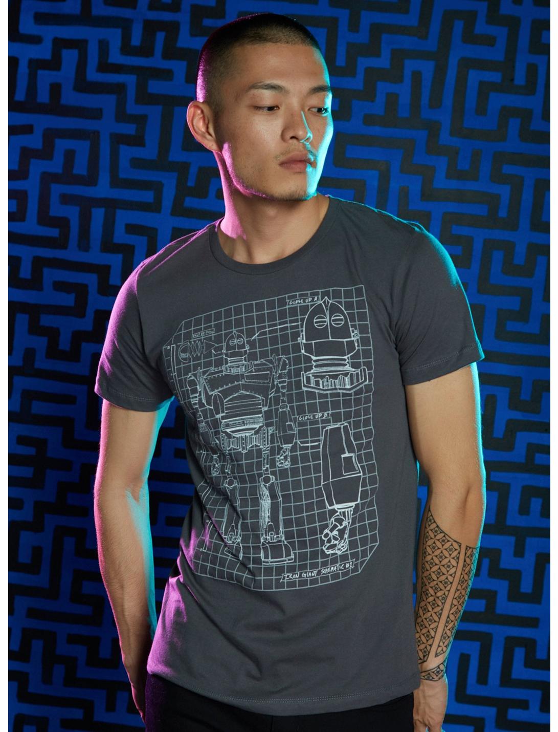 Ready Player One Iron Giant Schematic T-Shirt, GREY, hi-res