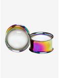 Steel Rainbow Foil Opalescent Double Flare Plug 2 Pack, MULTI, hi-res