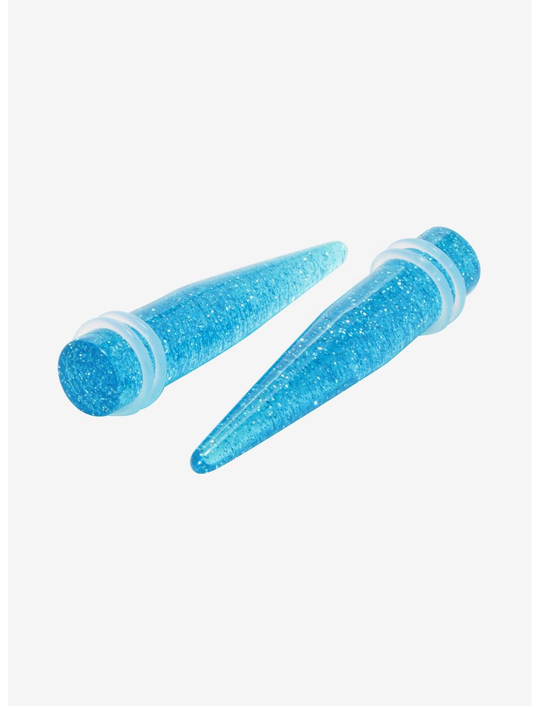 Acrylic Blue Glitter Taper 2 Pack, BLUE, hi-res