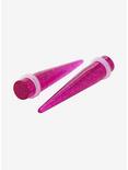 Acrylic Pink Glitter Taper 2 Pack, PINK, hi-res