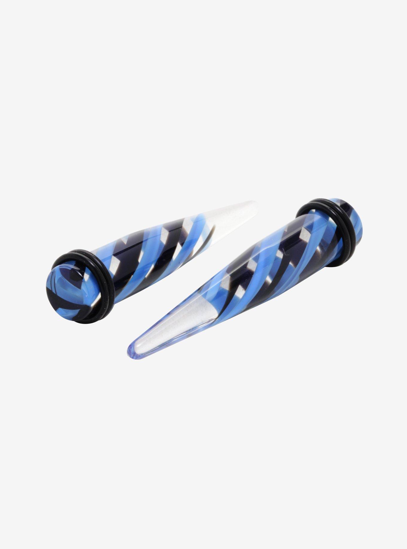 Acrylic Blue & Black Twist Taper 2 Pack, MULTI, hi-res