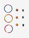 Steel Iridescent Rainbow Nose Stud Hoop 9 Pack, MULTI, hi-res