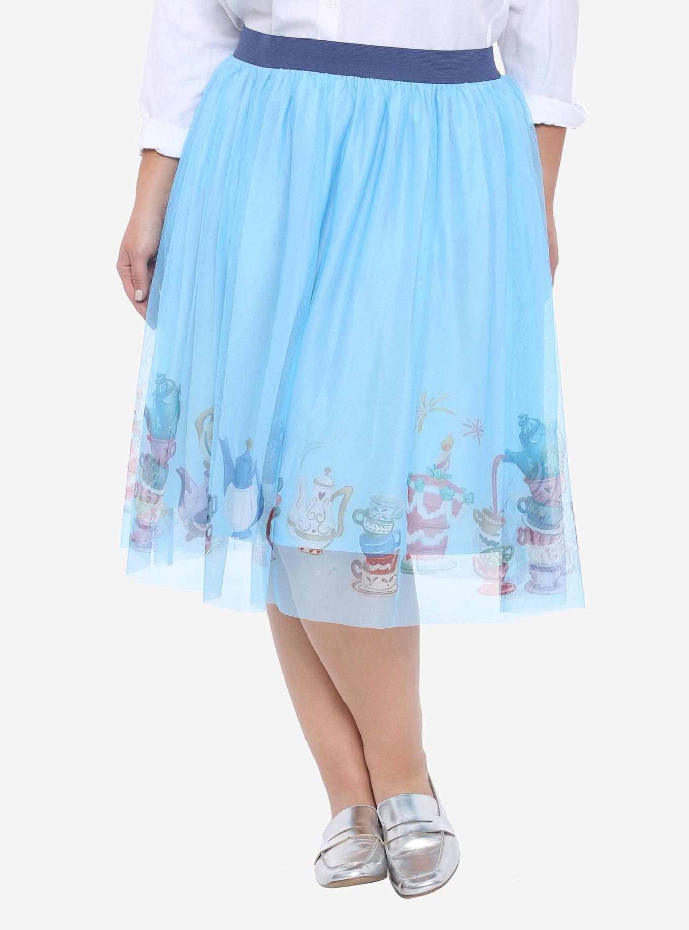 Disney Alice In Wonderland Border Print Skirt Plus Size, MULTI, hi-res