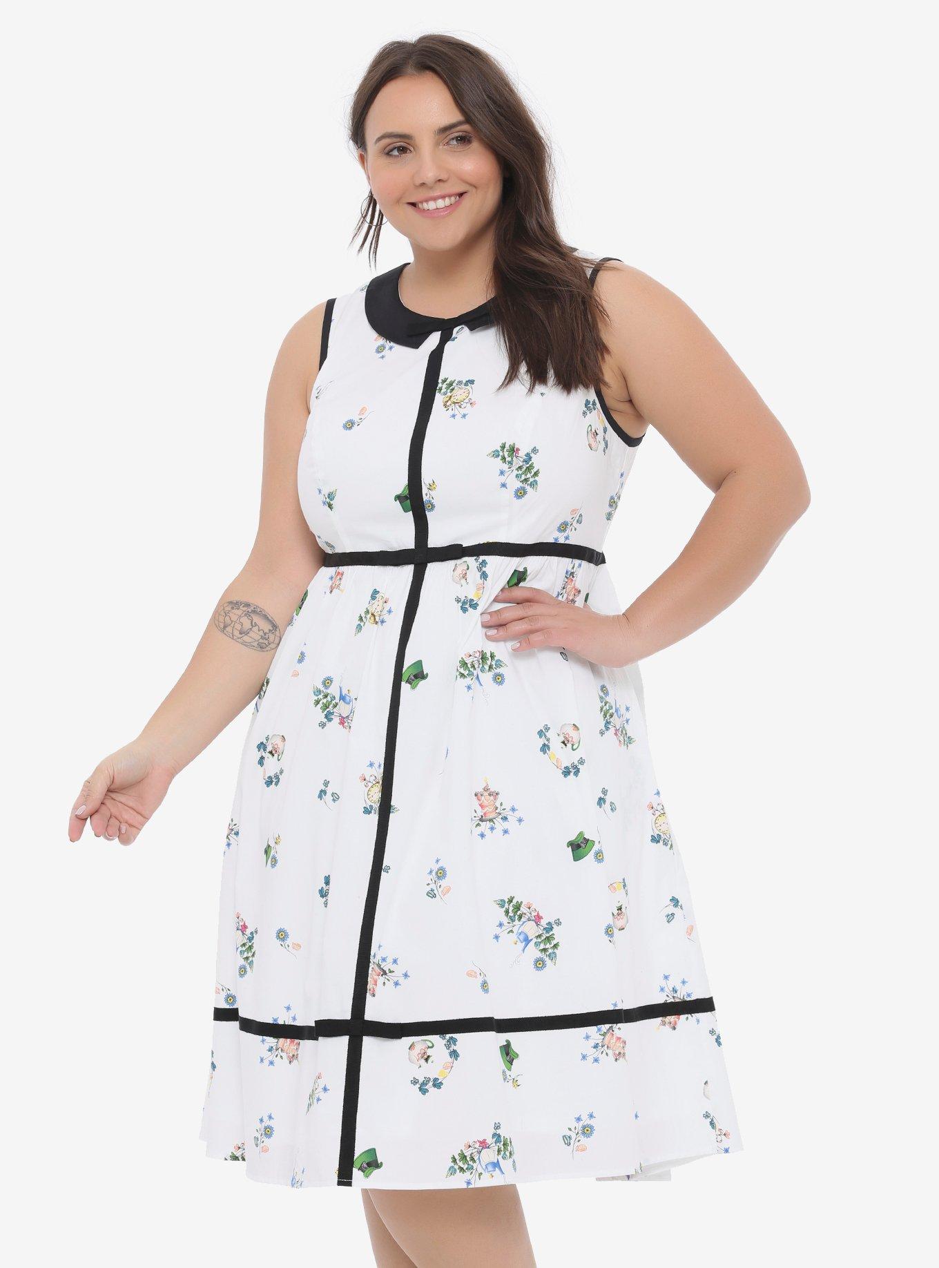 Disney Alice In Wonderland Afternoon Tea Dress Plus Size, MULTI, hi-res