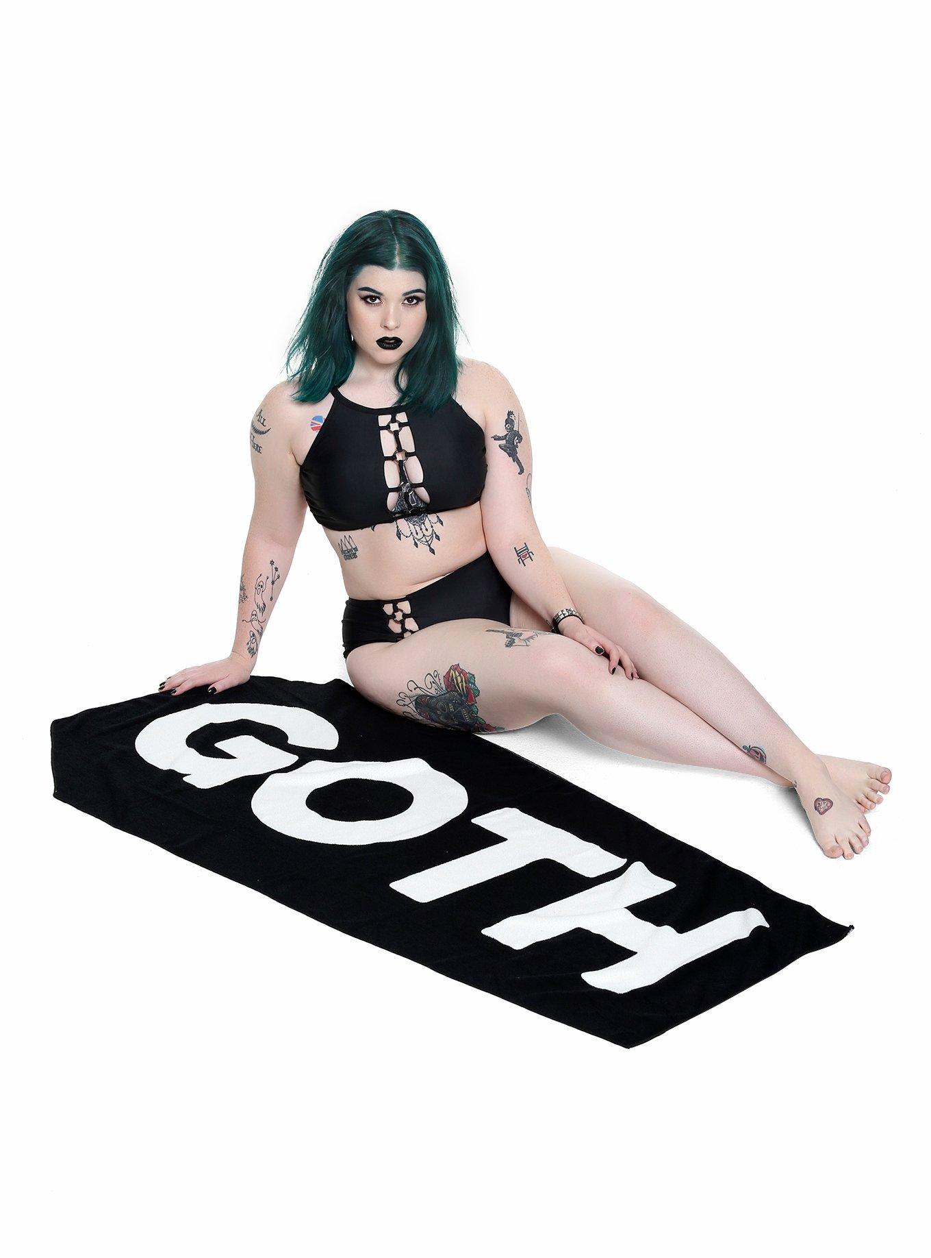 Blackcraft Goth Coffin Beach Towel, , hi-res