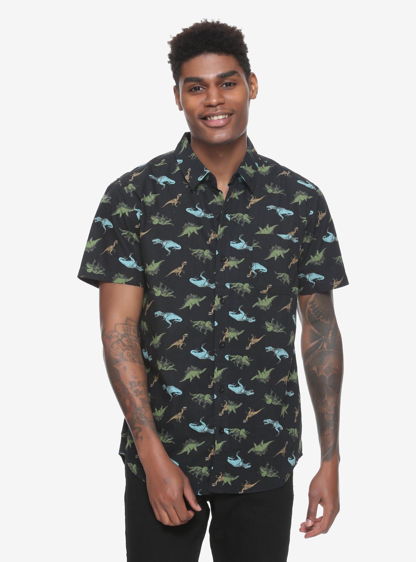 Dinosaur Woven Button-Up | Hot Topic