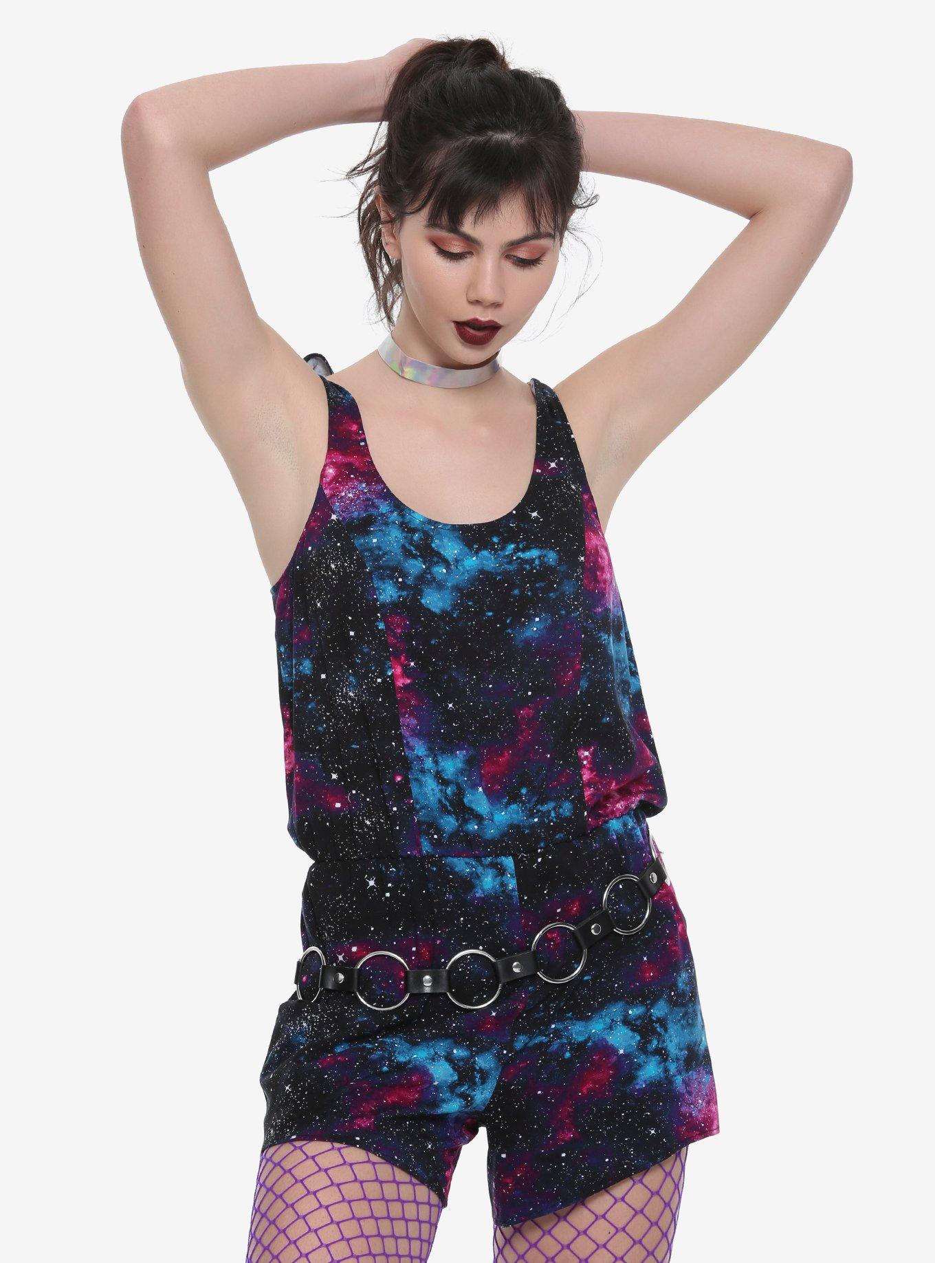 Galaxy Print Romper, MULTI, hi-res