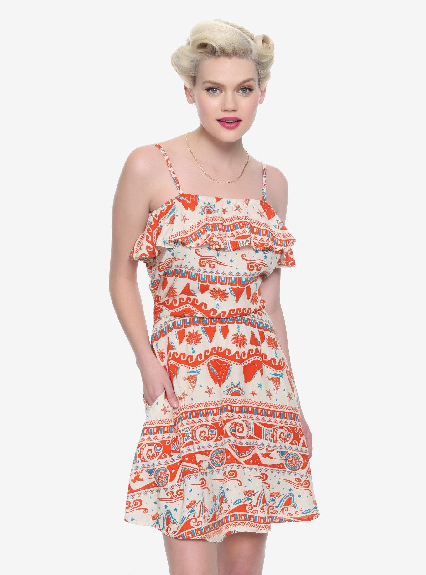 Disney Moana Off-The-Shoulder Dress, MULTICOLOR, hi-res