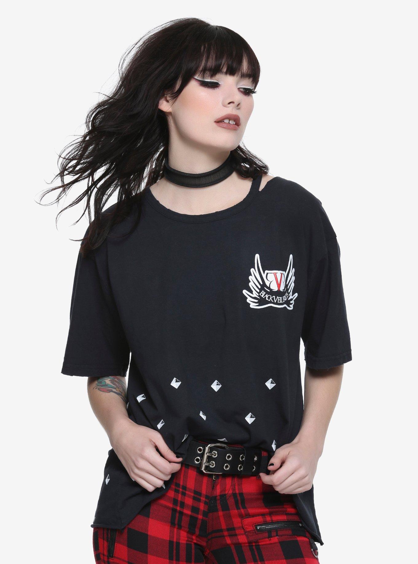 Black Veil Brides Studded Print Girls T-Shirt, BLACK, hi-res