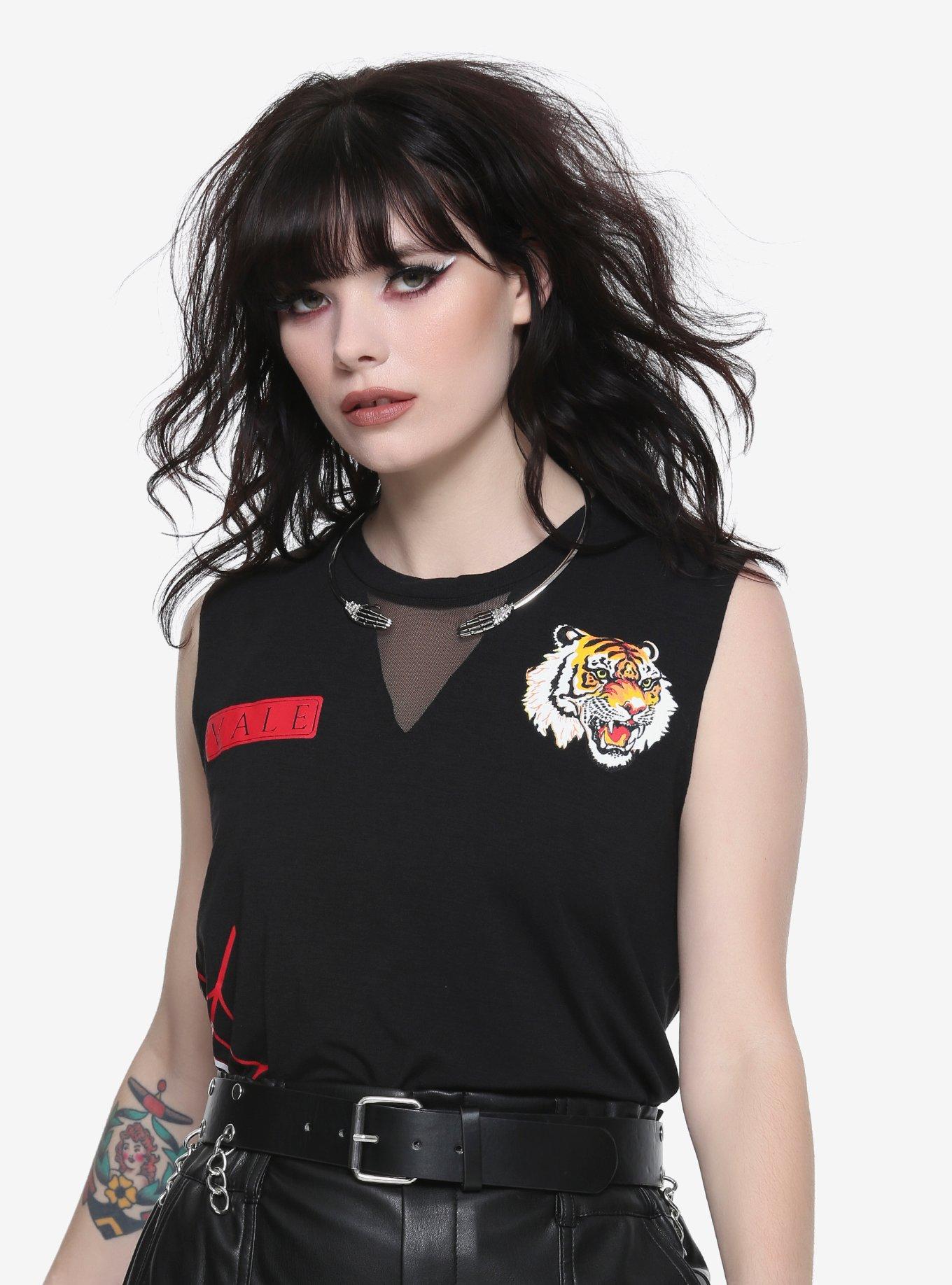 Black Veil Brides Mesh Front Girls Tank Top, BLACK, hi-res