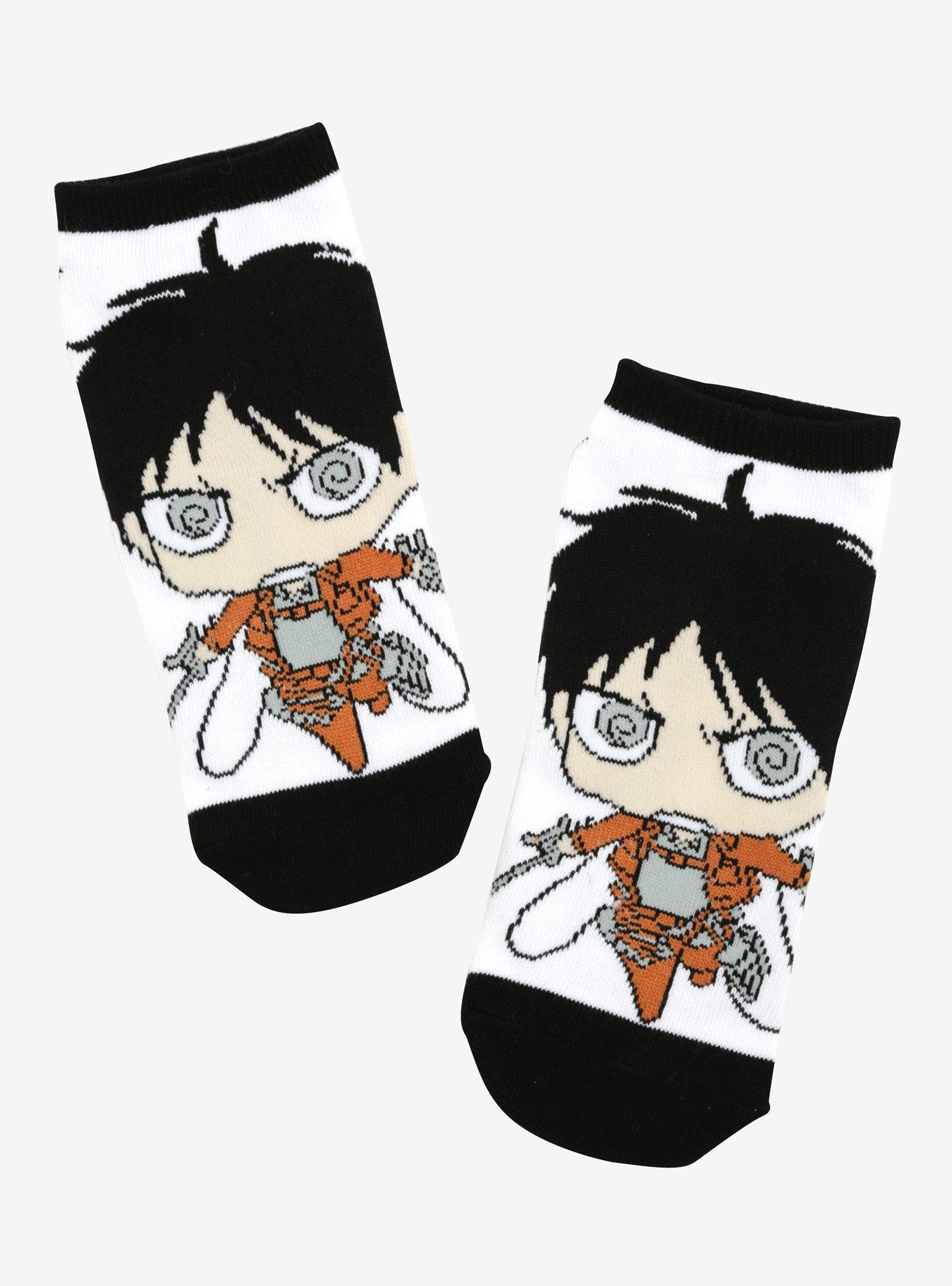 Attack On Titan Chibi Eren Yeager No-Show Socks, , hi-res