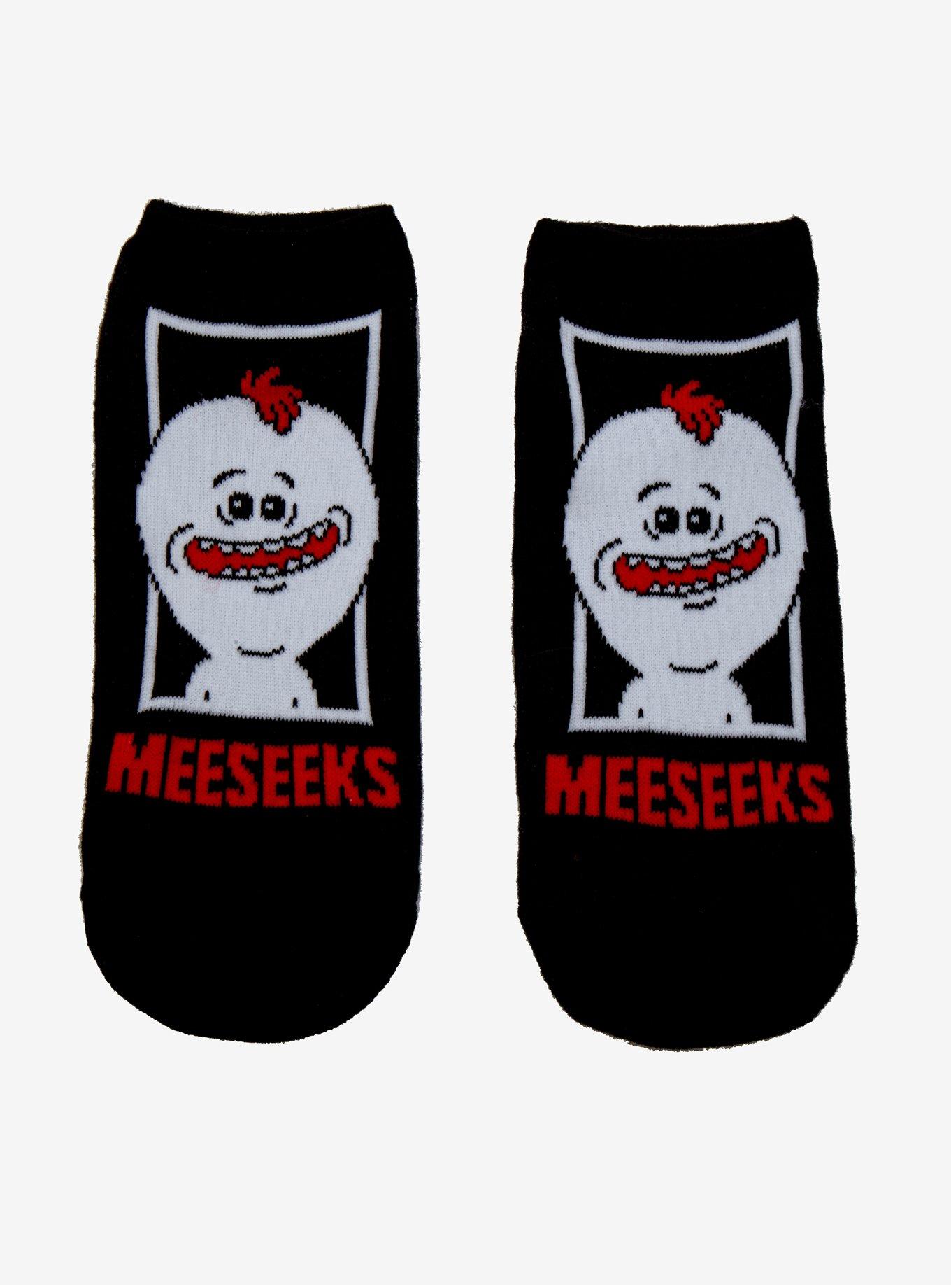 Rick And Morty Mr. Meeseeks Red Black & White No-Show Socks, , hi-res