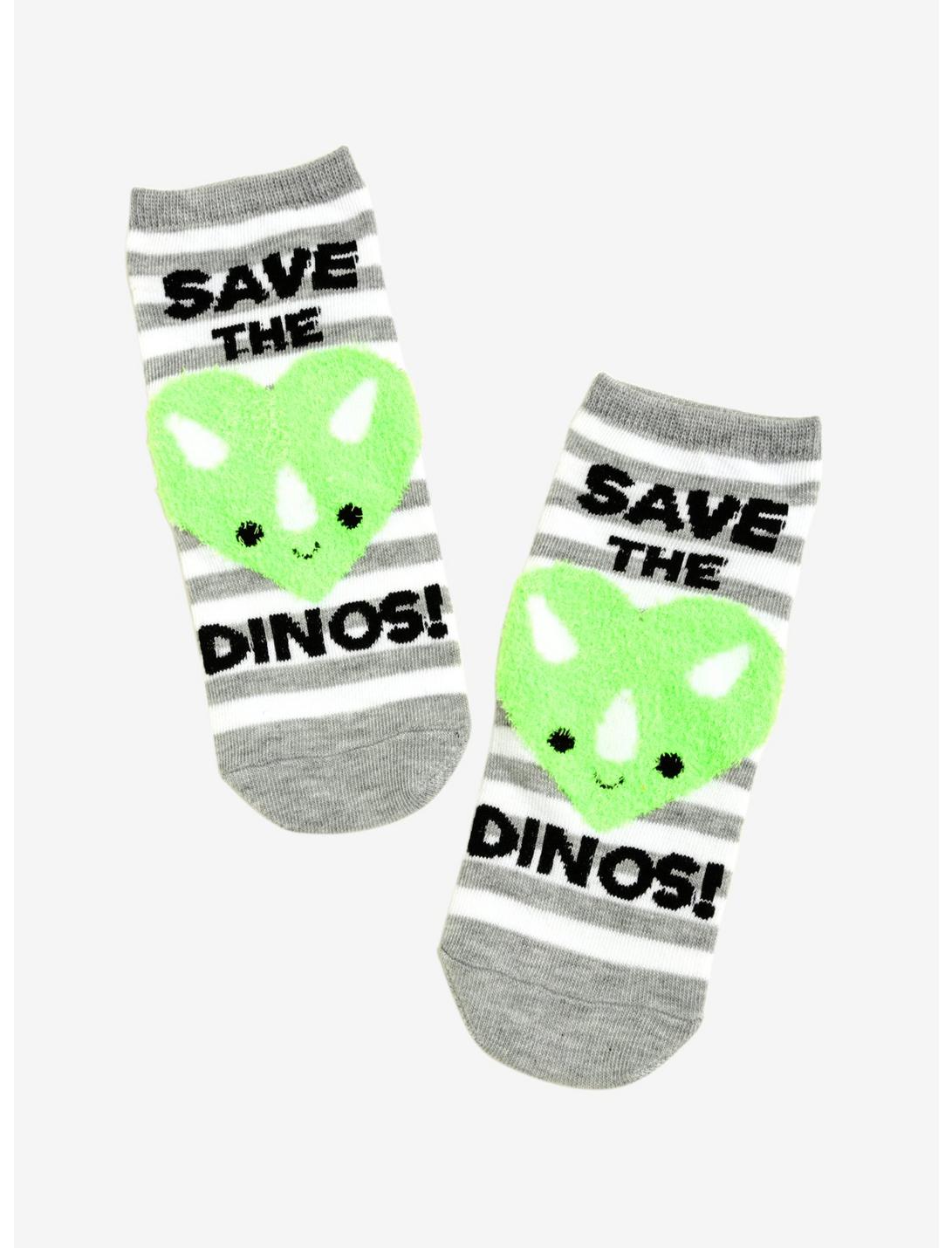 Save The Dinos No-Show Socks, , hi-res