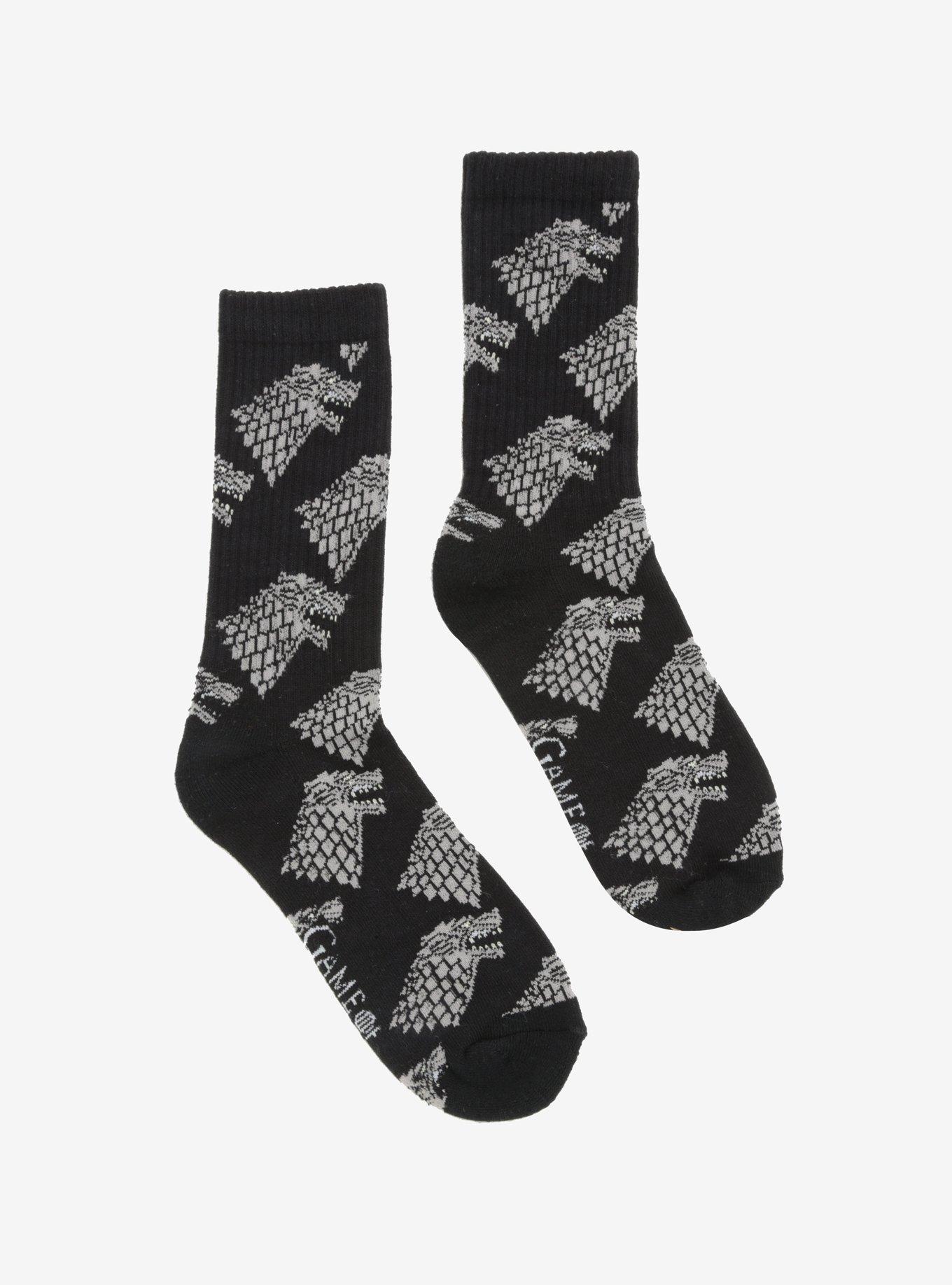 Game Of Thrones Stark Sigil Print Crew Socks, , hi-res
