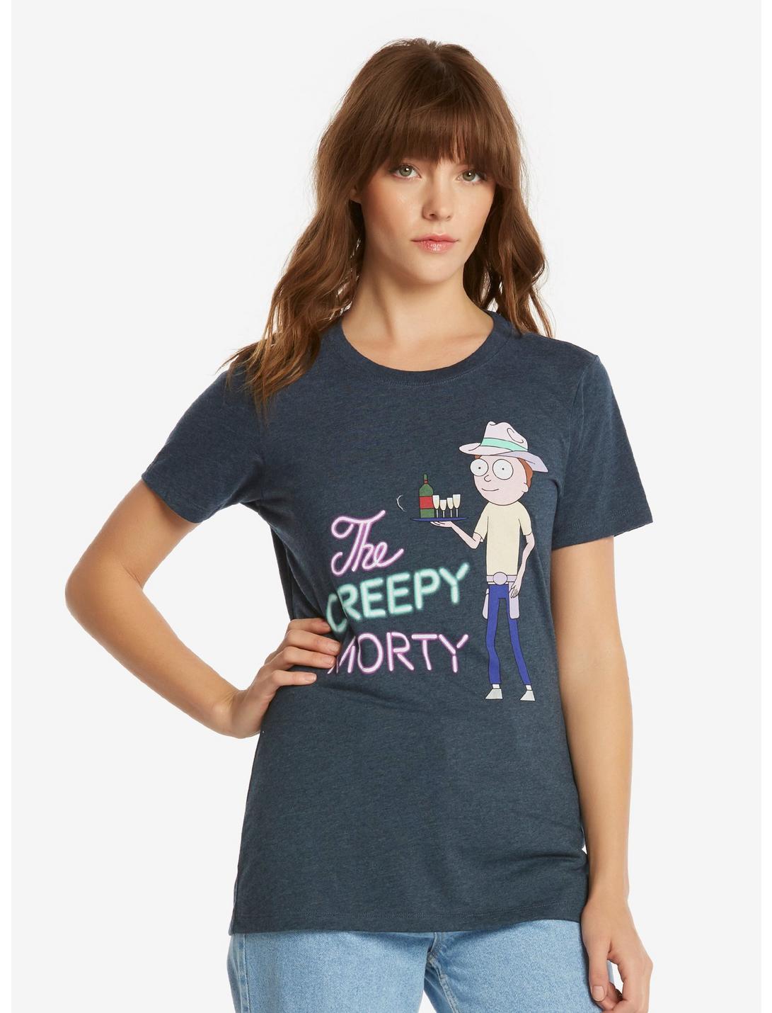 Rick And Morty The Creepy Morty Womens Tee - BoxLunch Exclusive, NAVY, hi-res