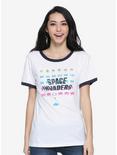 Space Invaders Womens Ringer Tee - BoxLunch Exclusive, WHITE, hi-res