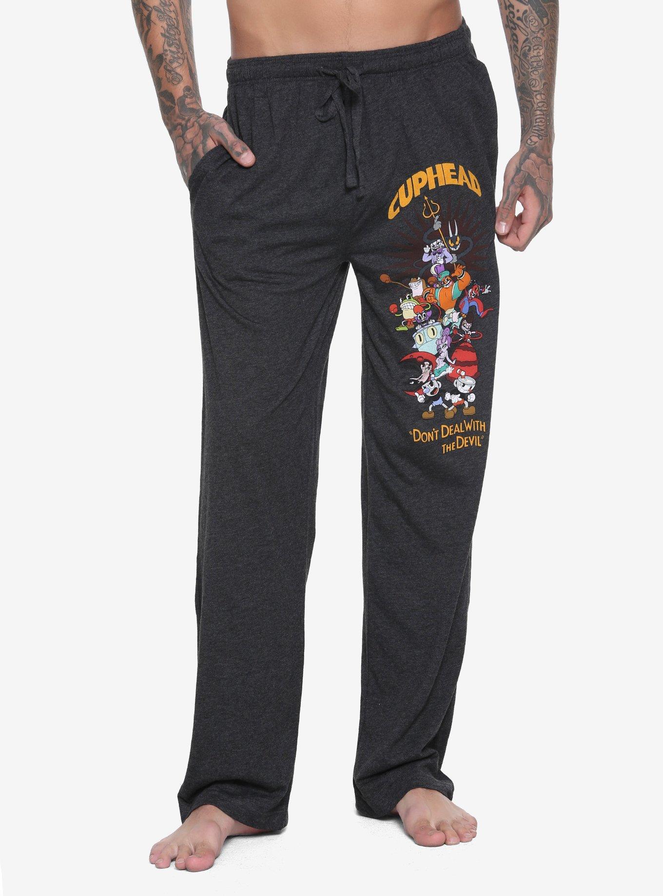 Cuphead Don't Deal Guys Pajama Pants, BLACK, hi-res