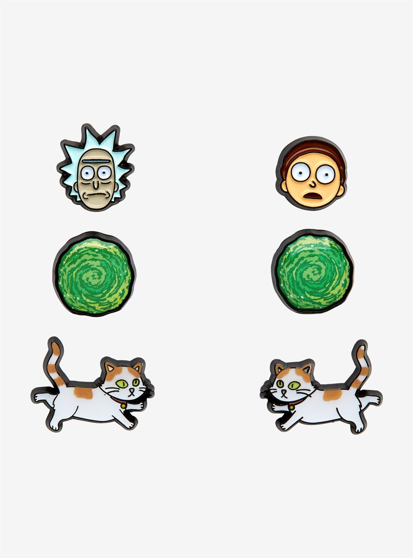 Rick And Morty Stud Earring Set, , hi-res