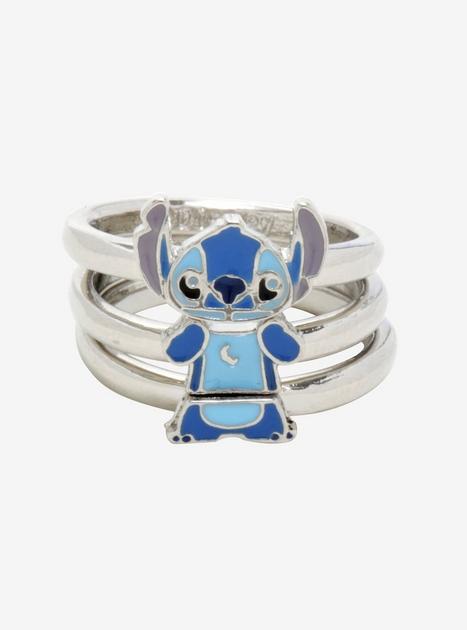 Disney Lilo & Stitch Blue & Pink Gold Plated Clear Stone Ring RF00393YRWL :  : Informatique