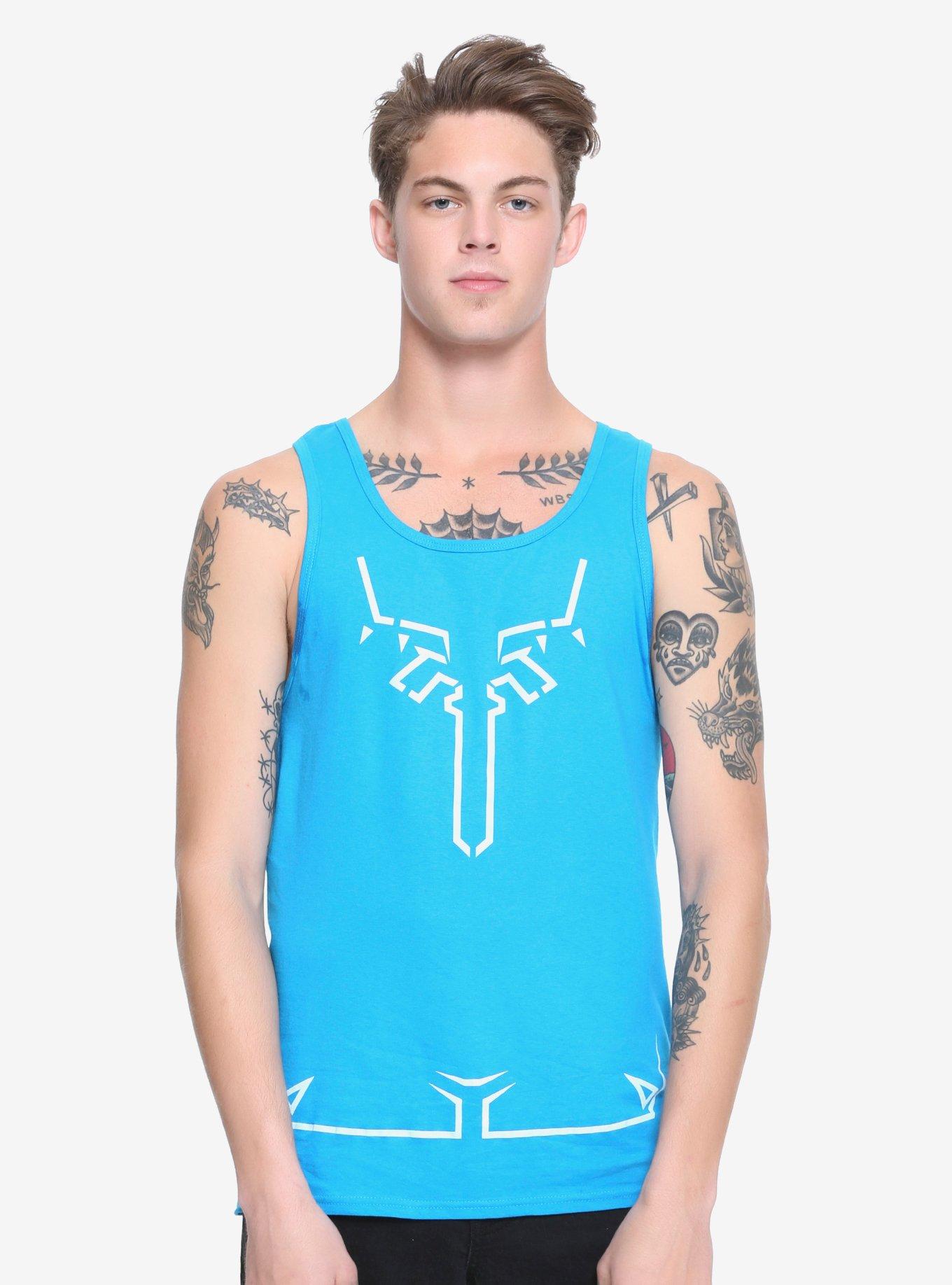 The Legend of Zelda: Breath of the Wild Link Cosplay Tank Top, TURQUOISE, hi-res
