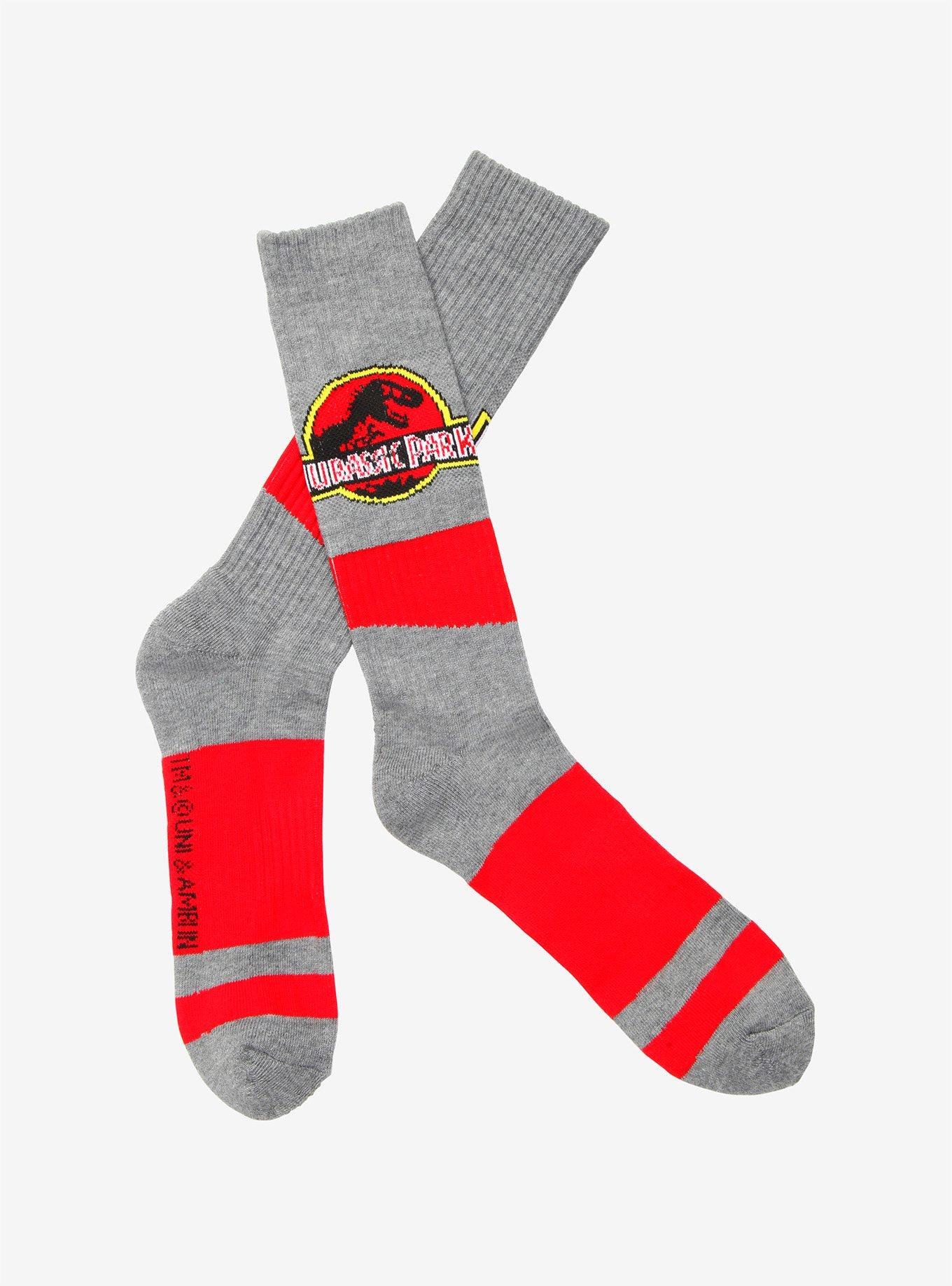 Jurassic Park Stripe Crew Socks - BoxLunch Exclusive, , hi-res