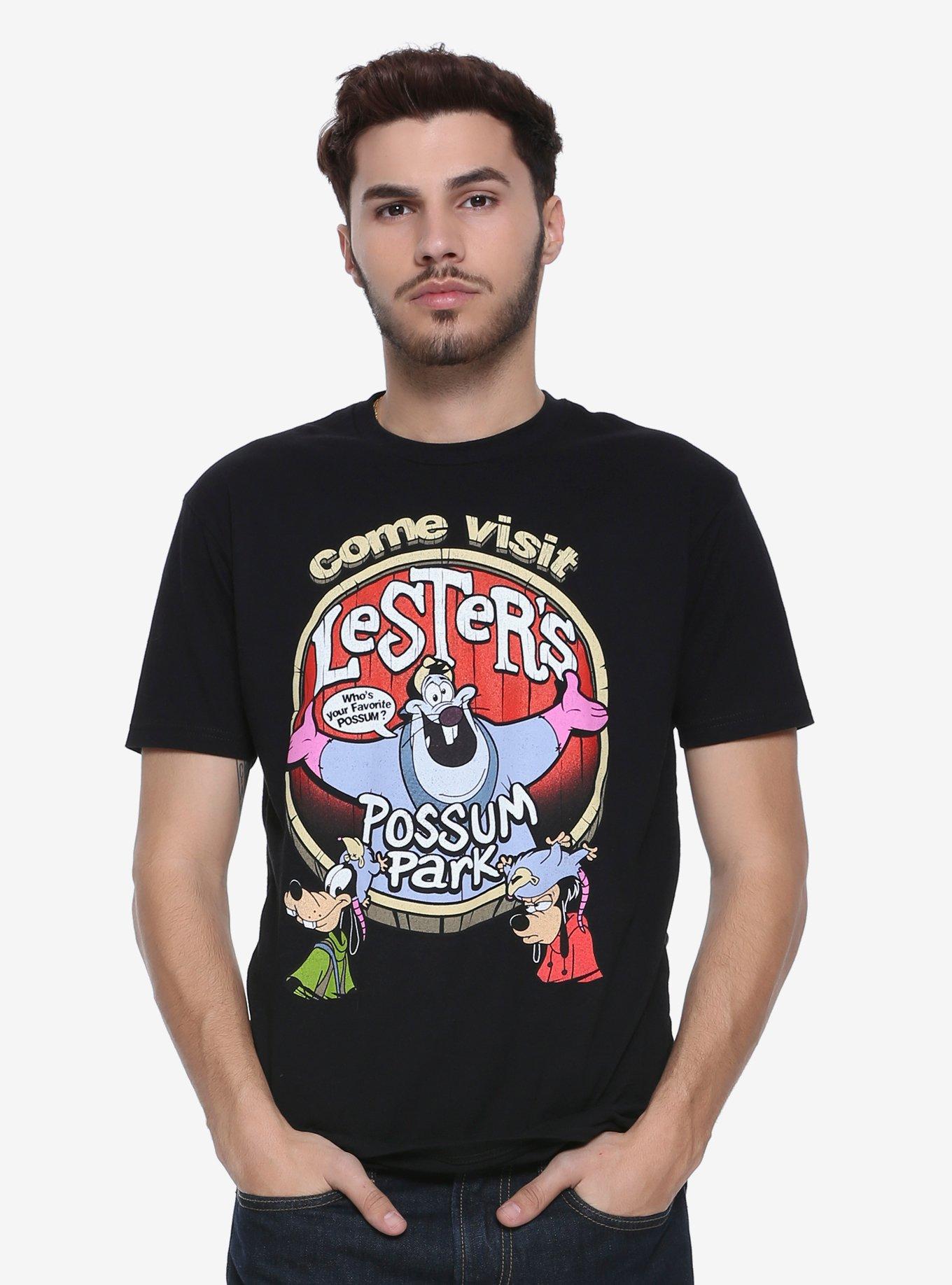 Disney A Goofy Movie Lester's Possum Park T-Shirt - BoxLunch Exclusive, BLACK, hi-res