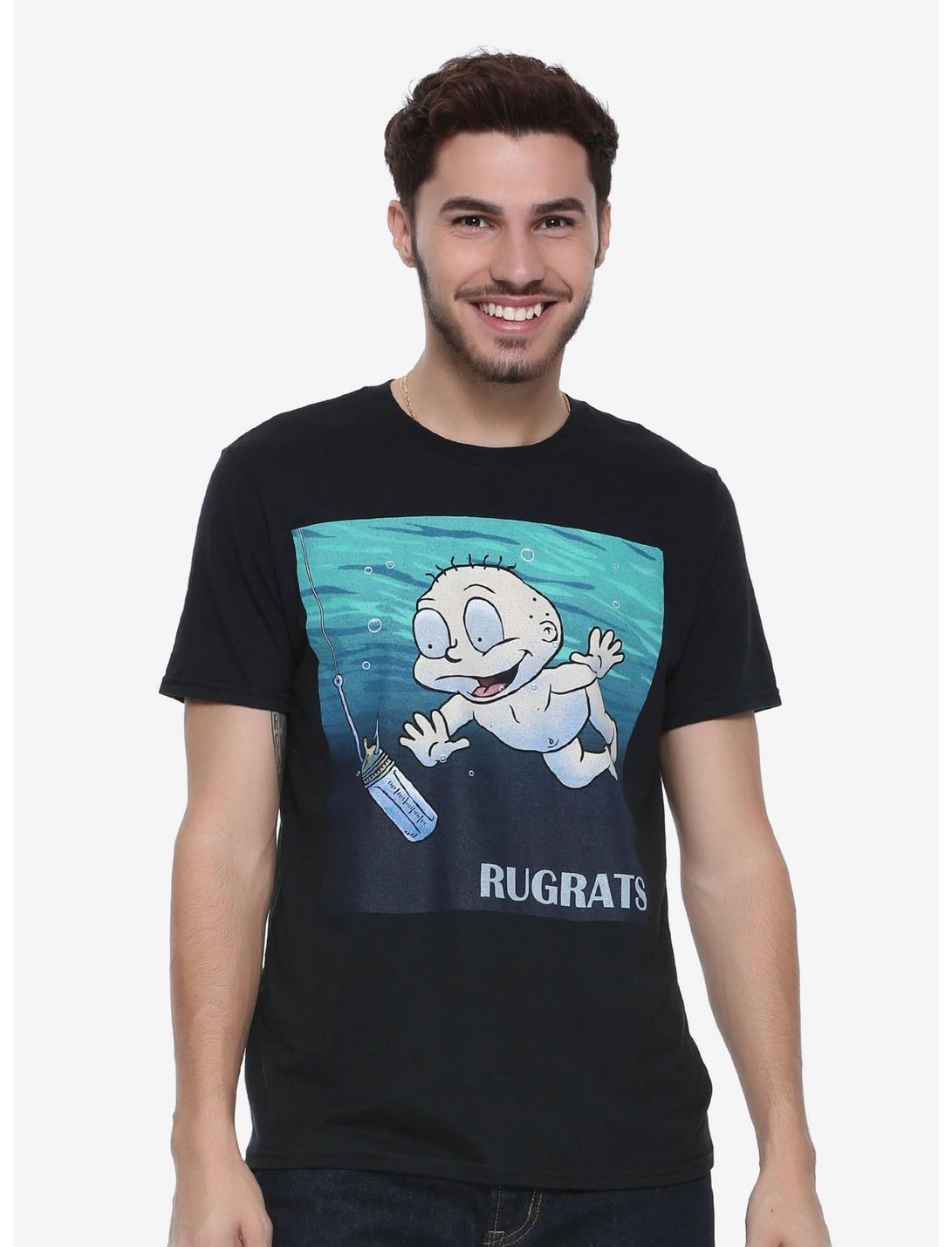 Rugrats Tommy Swimming T-Shirt - BoxLunch Exclusive, GREY, hi-res