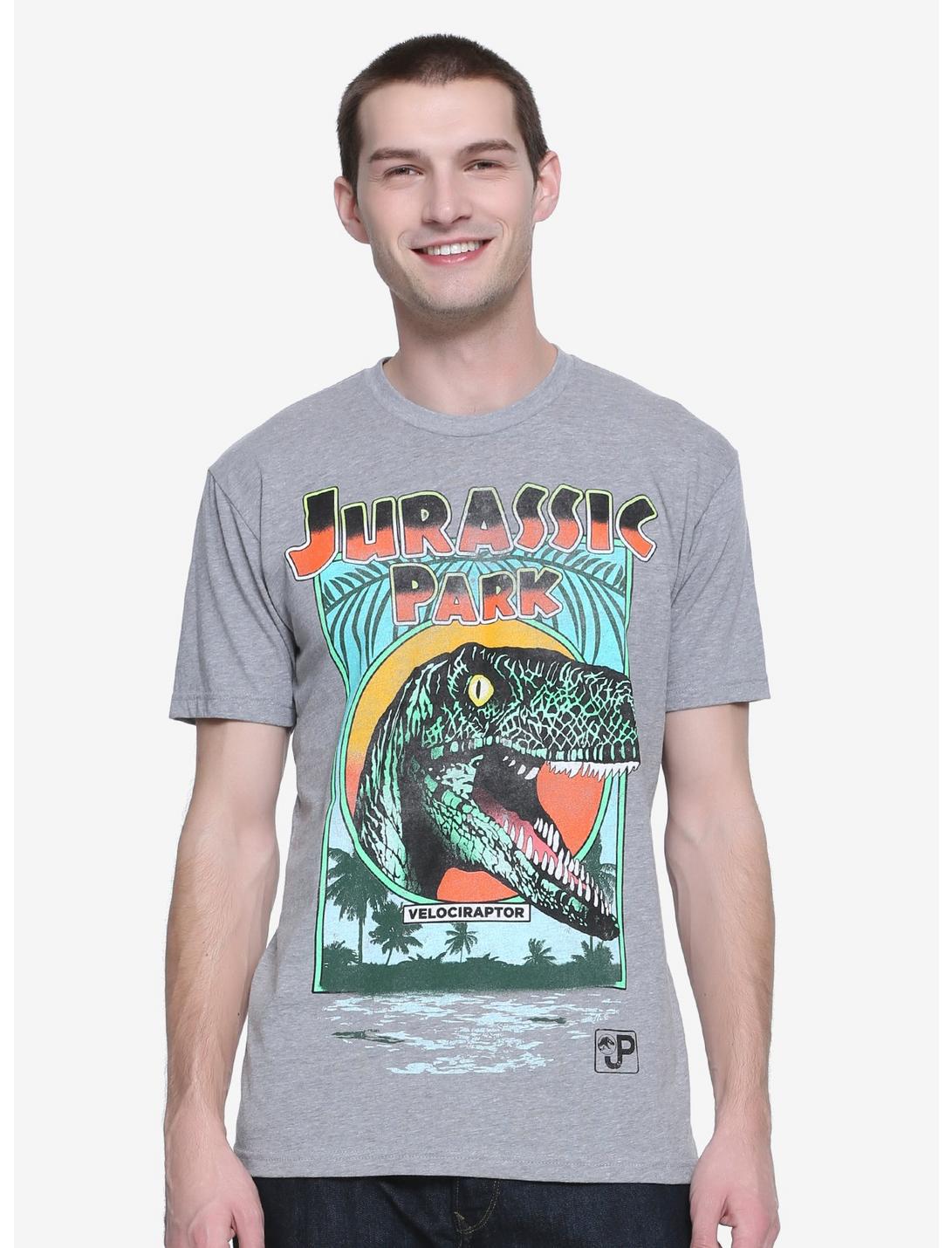 Jurassic Park Raptor T-Shirt, GREY, hi-res