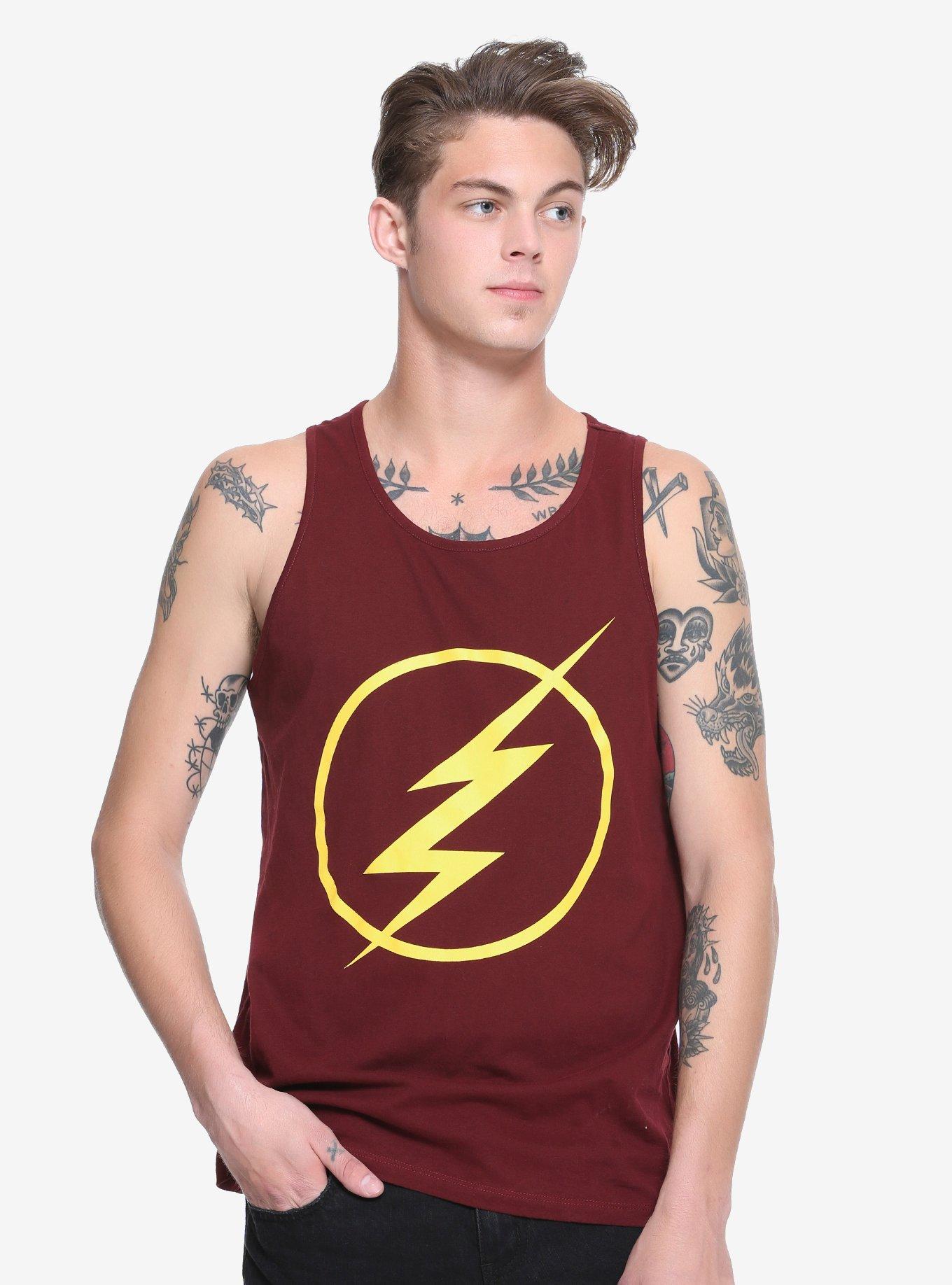 DC Comics The Flash Logo Tank Top, BURGUNDY, hi-res