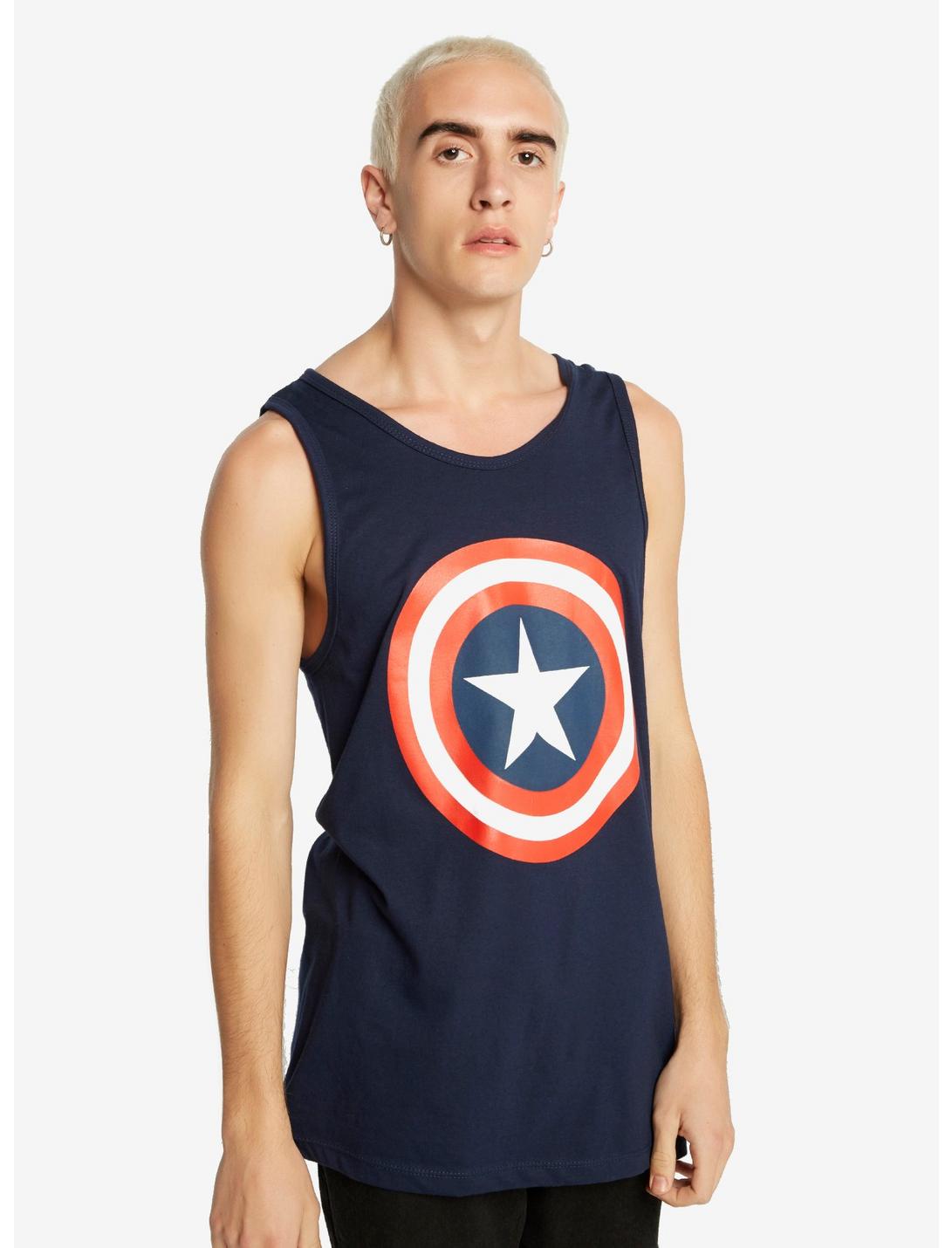 Marvel Captain America Logo Tank Top, NAVY, hi-res