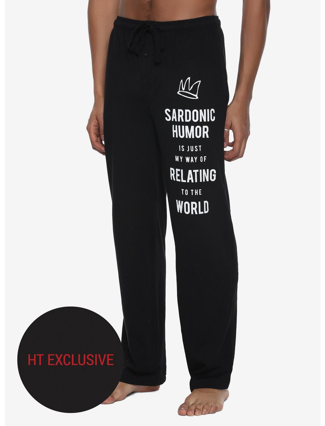 Riverdale Jughead Sardonic Humor Guys Pajama Pants Hot Topic Exclusive, BLACK, hi-res
