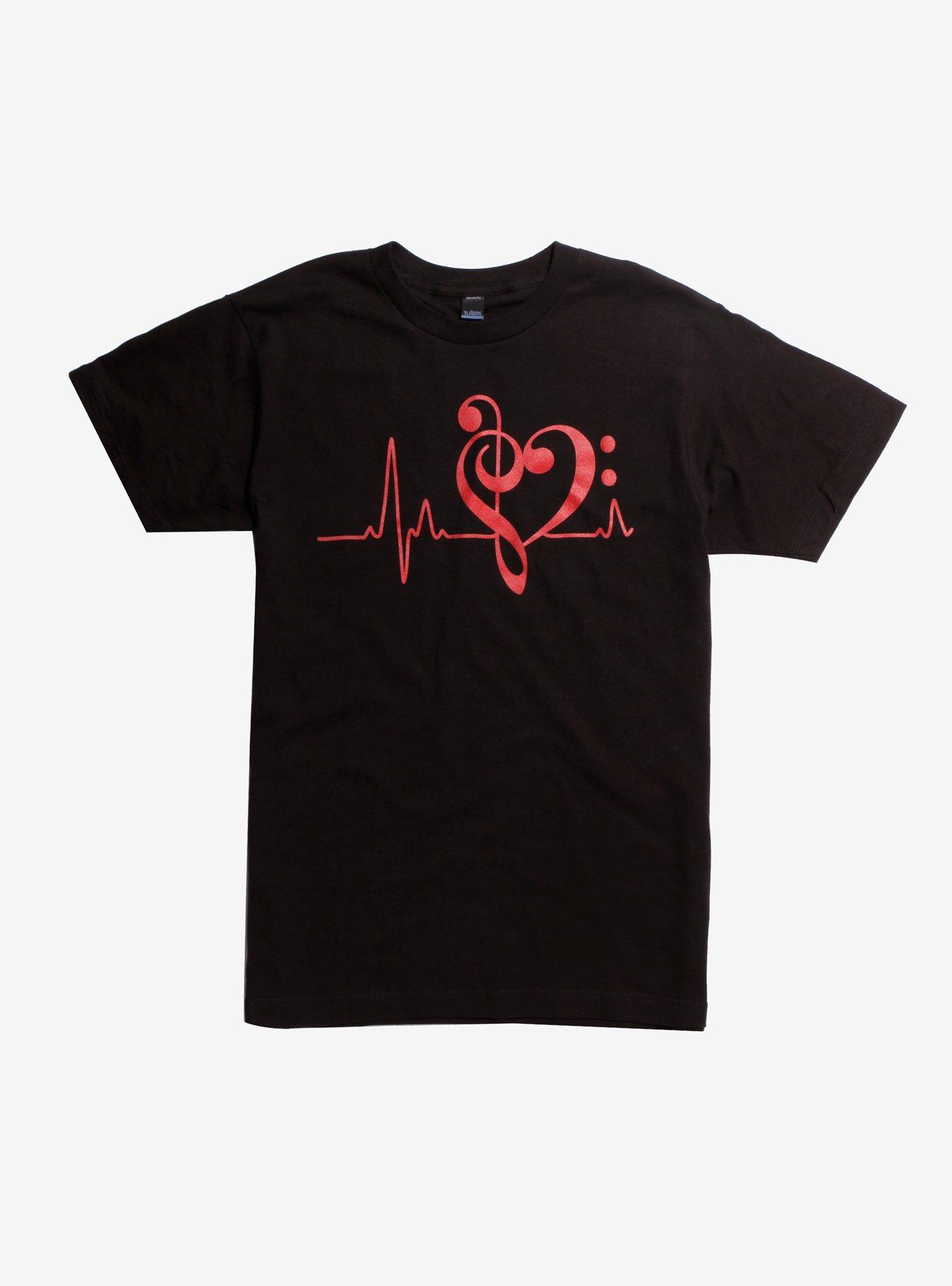 Music Heart Monitor T-Shirt, BLACK, hi-res