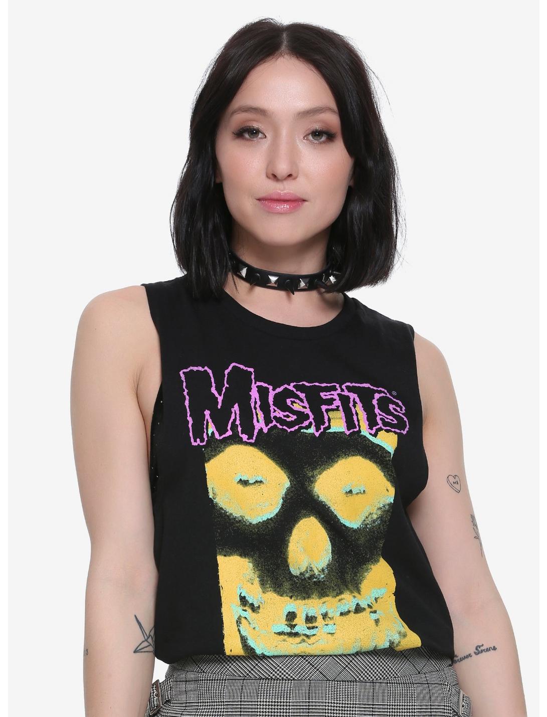 Misfits Fiend Skull Girls Muscle Top, BLACK, hi-res