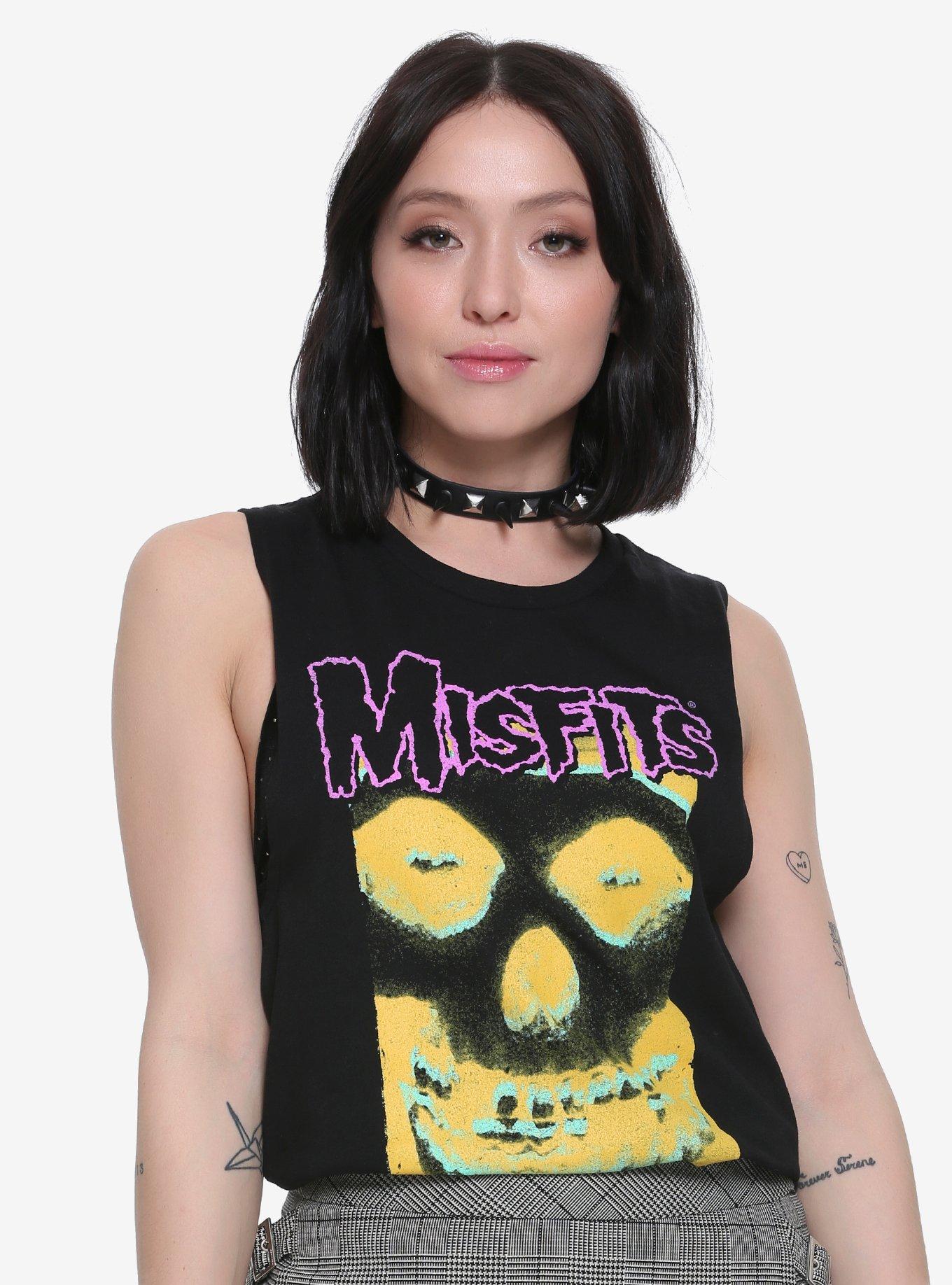 Misfits Fiend Skull Girls Muscle Top, BLACK, hi-res