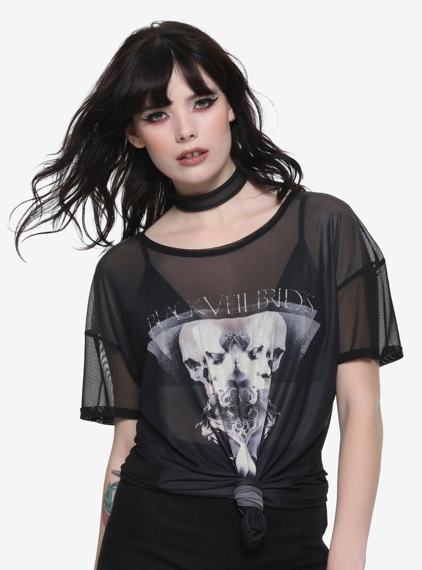 Black Veil Brides Mesh Girls Shirt, BLACK, hi-res