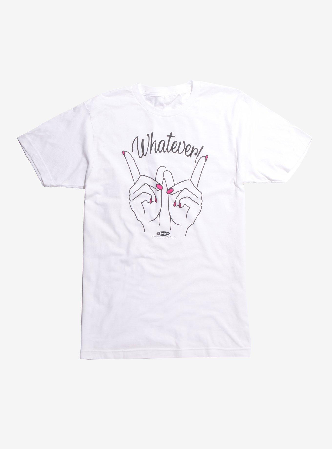 Clueless Whatever Hands T-Shirt, WHITE, hi-res