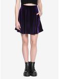 Purple Velvet Skater Skirt, PURPLE, hi-res