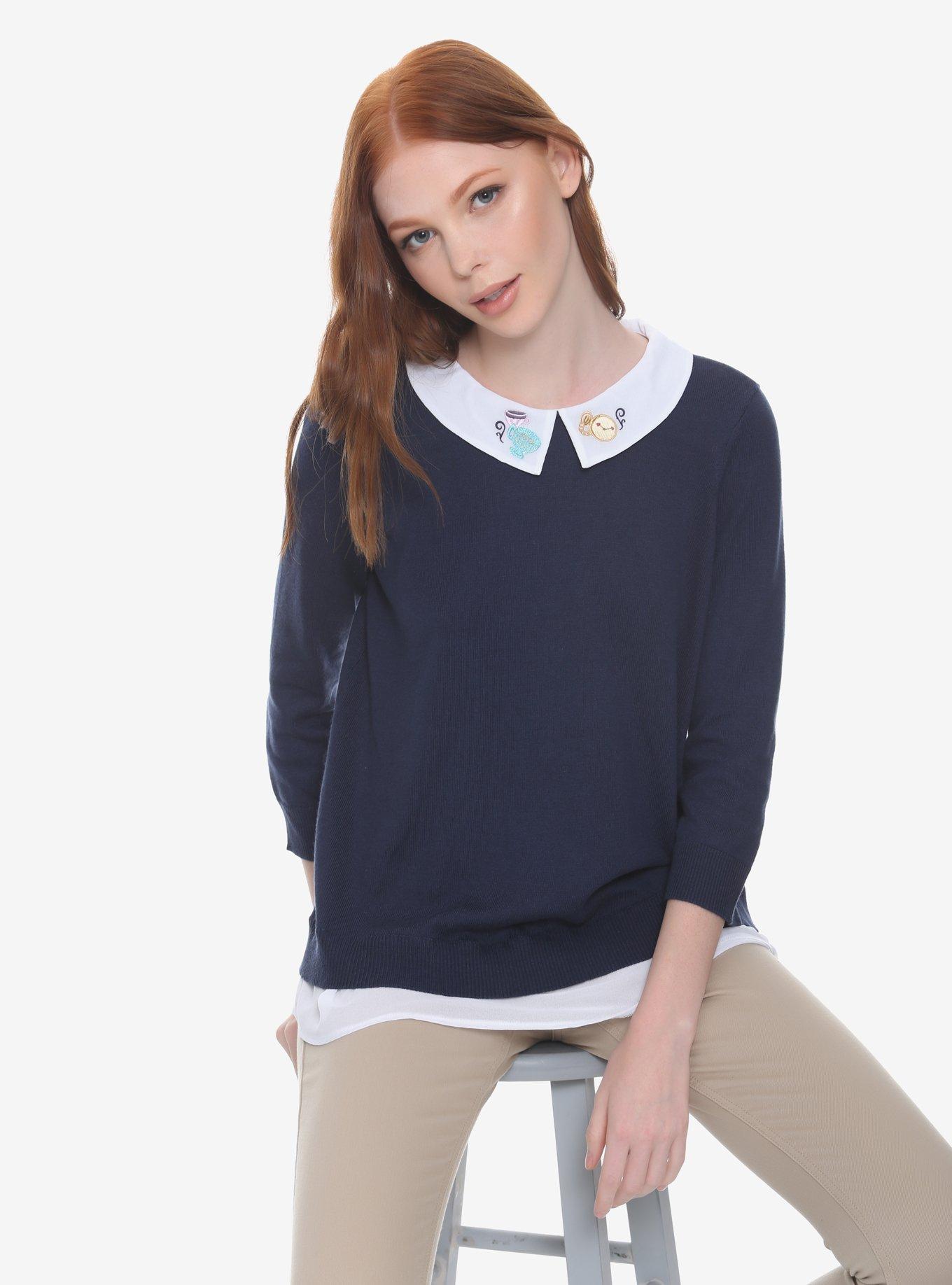 Disney Alice In Wonderland Tea For Two Layered Sweater, MULTI, hi-res