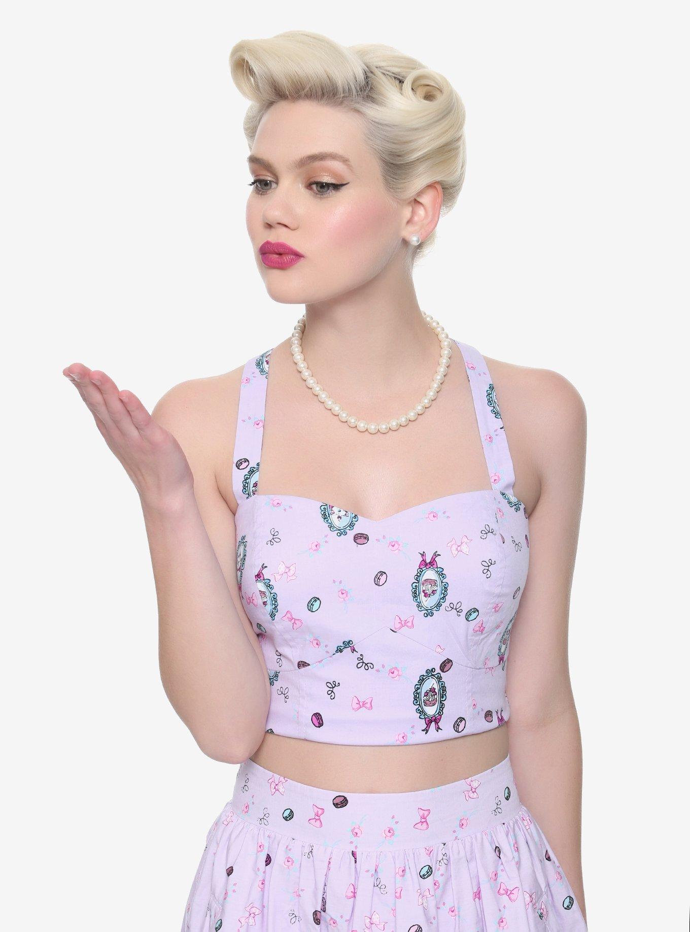 Disney The Aristocats Marie Retro Smocked Crop Top, MULTI, hi-res