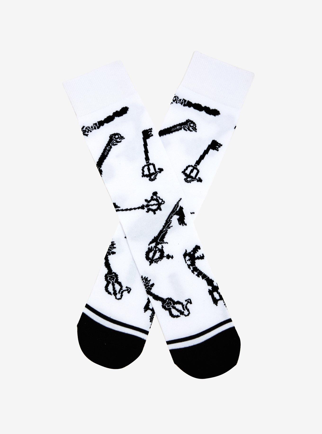 Disney Kingdom Hearts Keyblade Crew Socks - BoxLunch Exclusive, , hi-res